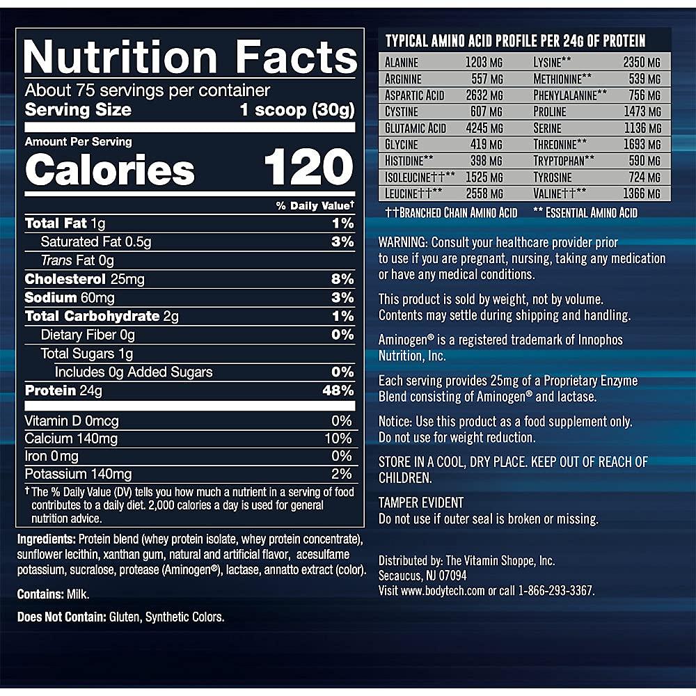 BODYTECH BodyTech Whey Tech Pro 24 Protein Powder Protein Enzyme Blend with BCAA's to Fuel Muscle Growth Recovery, Ideal for PostWorkout Muscle Building Banana Crème (5 Pound)