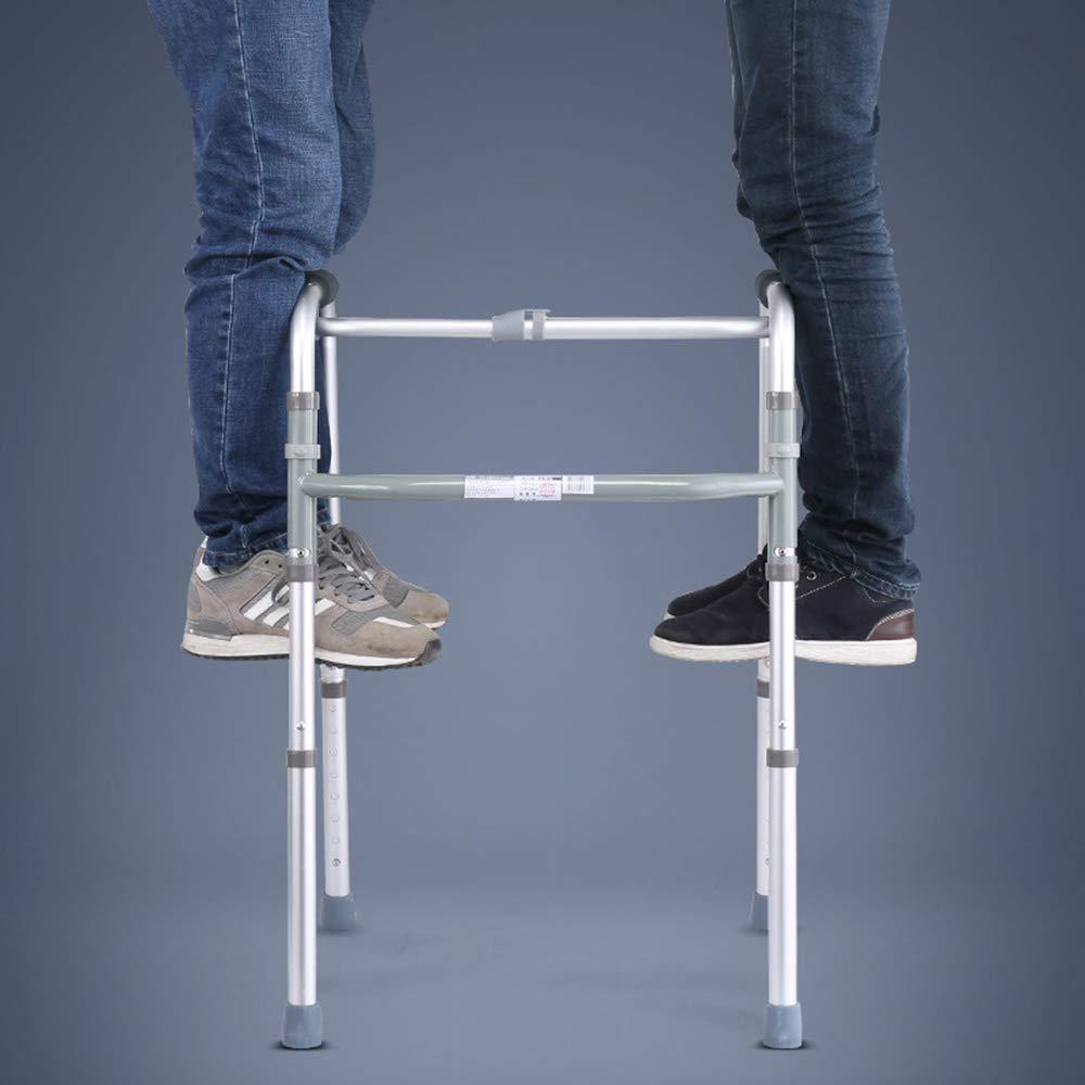 GFFFFFFJJJJJJJJJJJ Folding Rollator Four-Legged Walker for The Elderly Four-Legged Cane Sitting Bath Board + Potty + Casters Stainless Steel Auxiliary Walker