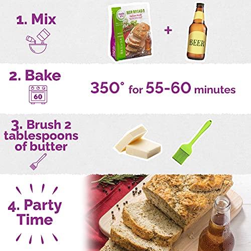 molly&you Molly & You Italian Herb Beer Bread Mix (Pack of 3) - Gourmet, Vegan Friendly, Dairy Free, Artisan Bread Kit - No Bread Machine Needed - Just Add Beer or Soda