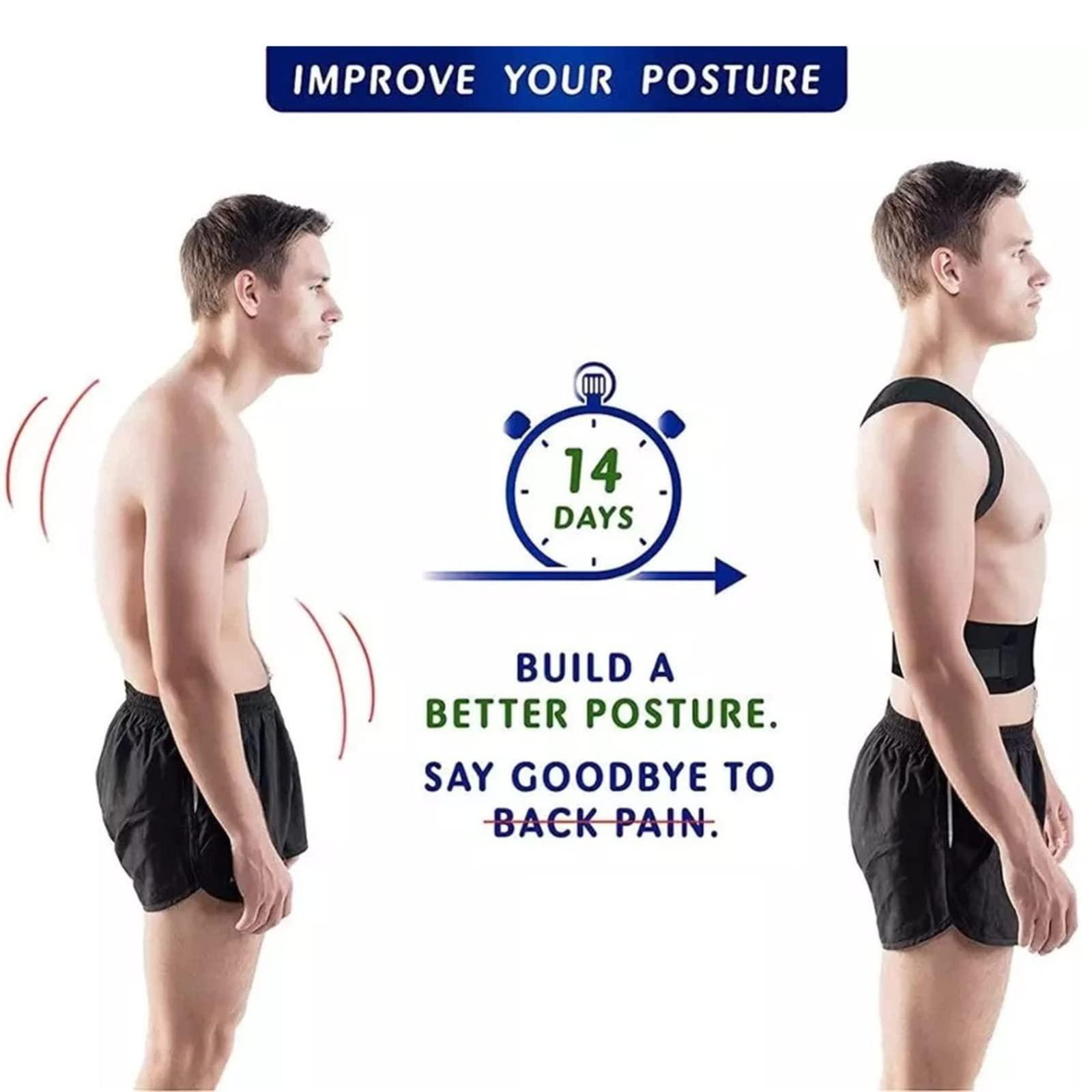 Generic Back and Shoulders Posture Corrector - for Women and Men - Help to Straighten and Keep Back Straight - Adjustable and Washable Back Brace