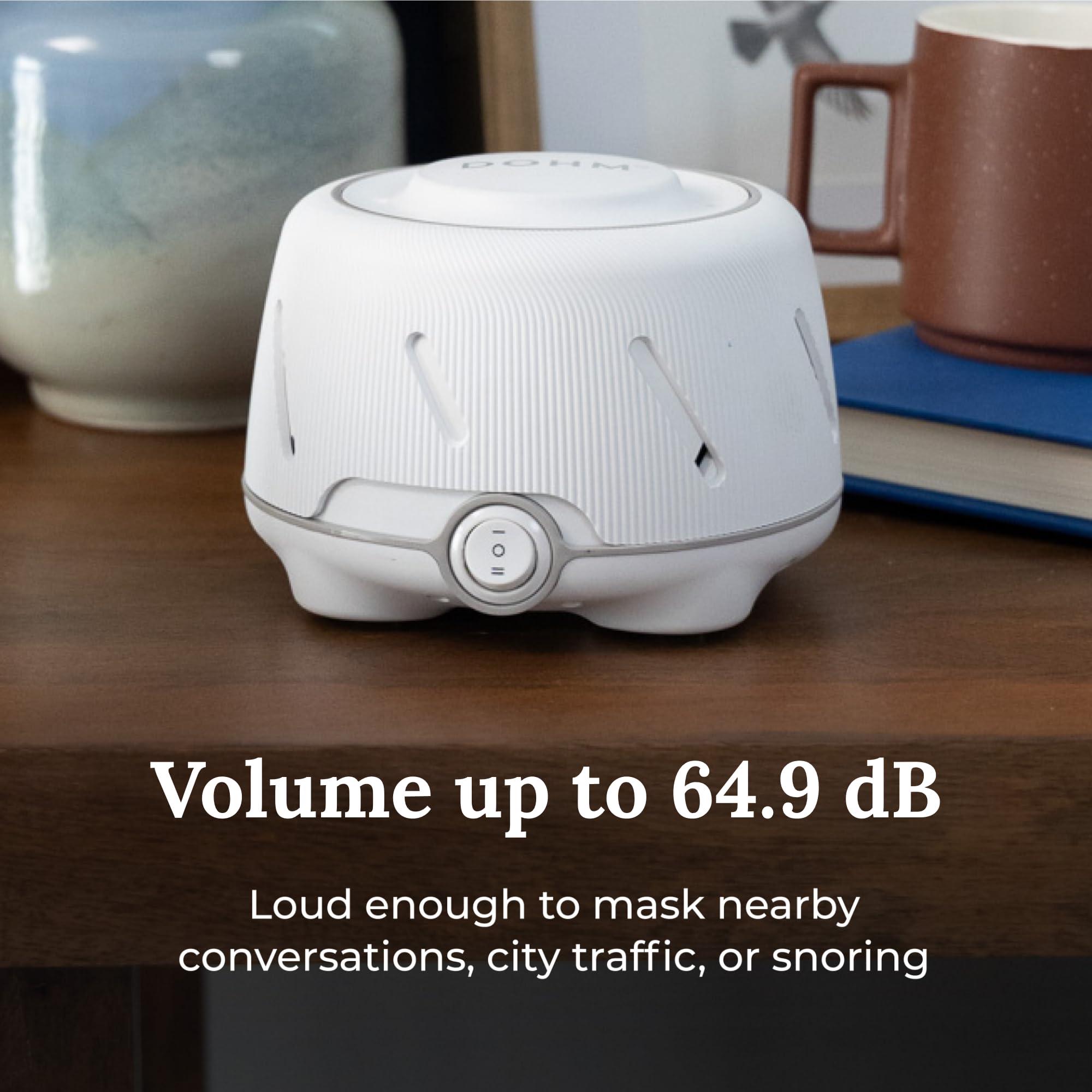 Marpac Yogasleep Dohm (White/Gray) & Travel Case (2 Piece Set) The Original White Noise Machine with Natural Sound from a Real Fan, Sleep Aid & Noise Cancelling For Adults & Baby, Office Privacy & Meditation