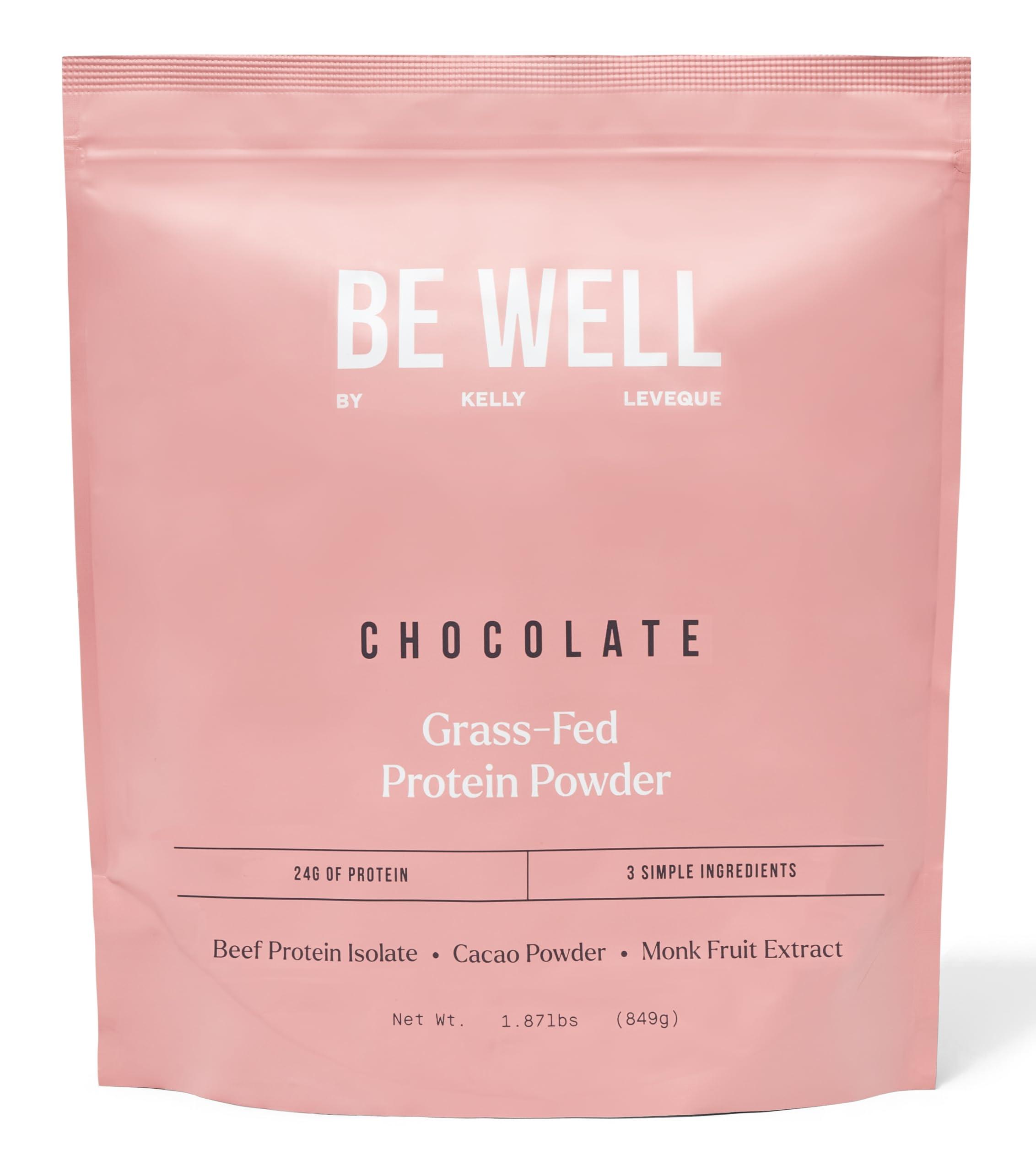 Be Well by Kelly LeVeque Be Well by Kelly Chocolate Grass-Fed Beef Protein Powder, 24G of Protein & 1G Net Carbs (3 Ingredients, 30 Servings) 9 Amino Acids + 3 BCAAs No Soy, No Dairy, Stevia-Free, No Sugar Added 1.87lb 849g