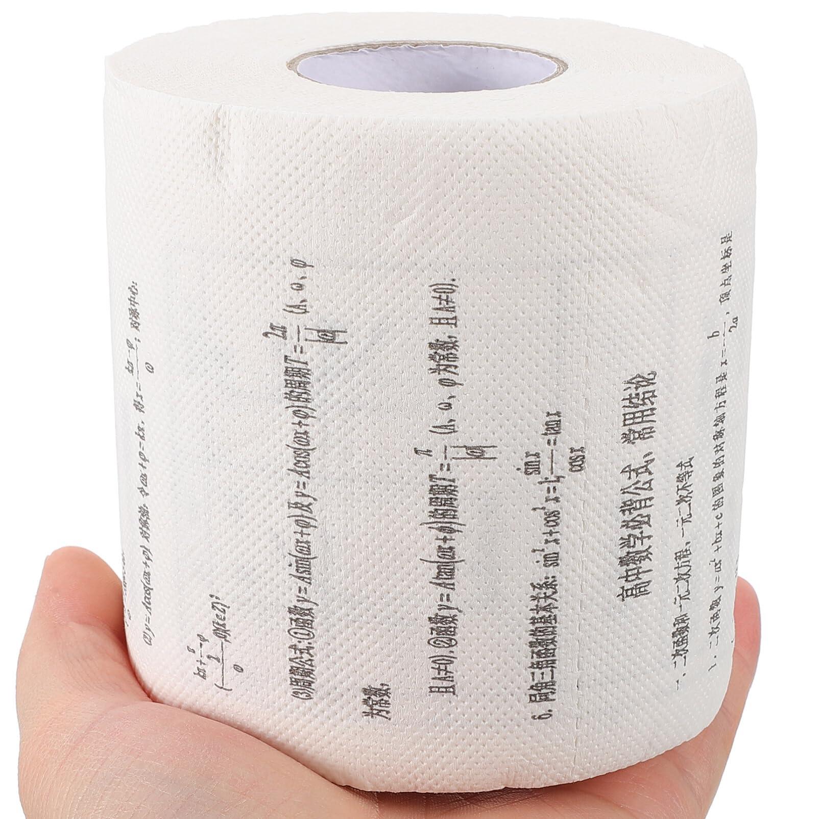 Healeved Healeved 2 Rolls Funny Toilet Paper Mathematical Formula Print Novelty Toilet Paper Bath Tissue Roll for Home Decor Potty Gifts Prank and Hilarious