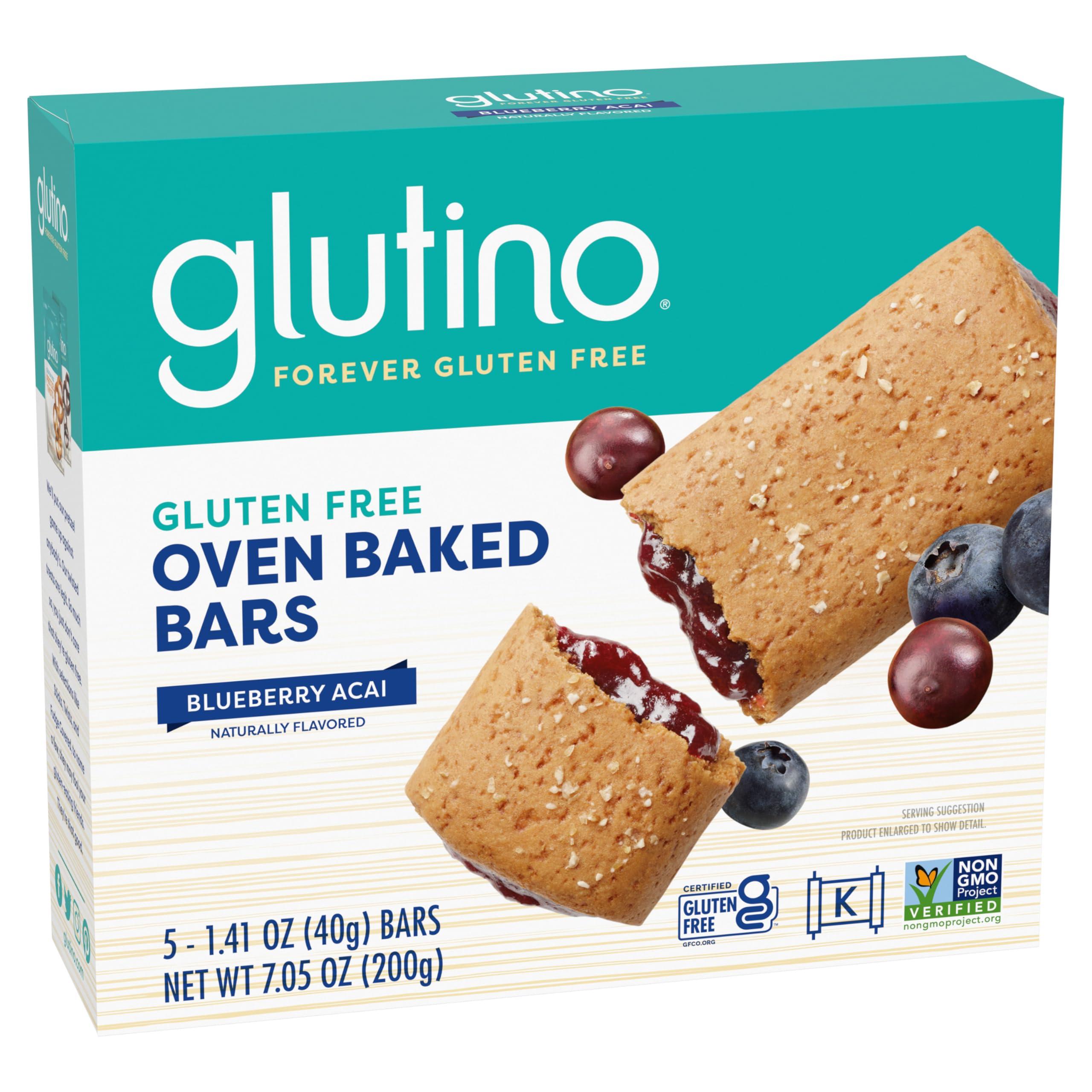 glutino Glutino Gluten Free Oven Baked Bar, Blueberry Acai, Naturally Flavored, 5 ct