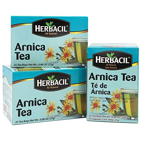 Herbacil Herbacil Arnica Tea, Caffeine-Free, 3-Pack, 0.88 Oz, 25 Tea Bags, Boxes (75 Tea Bags)