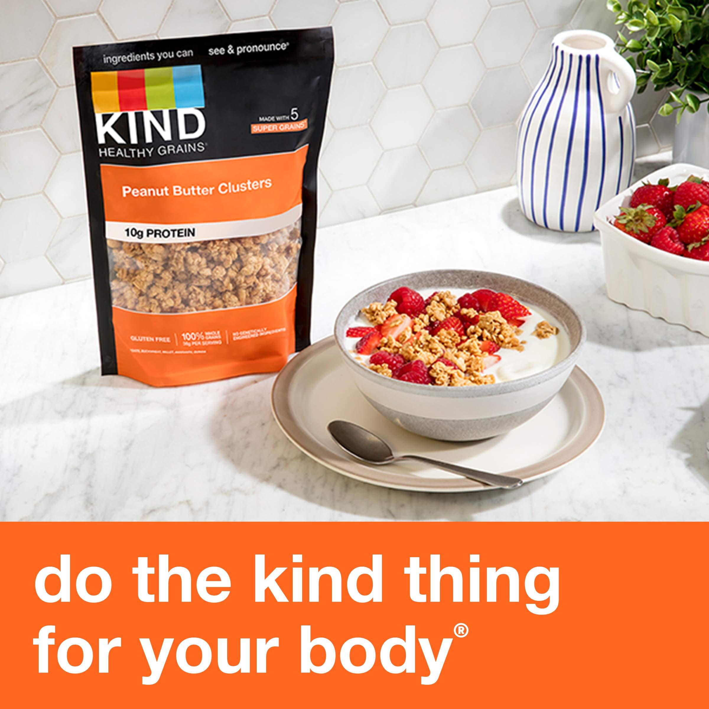 KIND KIND HEALTHY GRAINS Granola Family Size, Healthy Snack, Peanut Butter Granola Clusters, 10g Protein, Snack Mix 11 OZ (6 Pack)