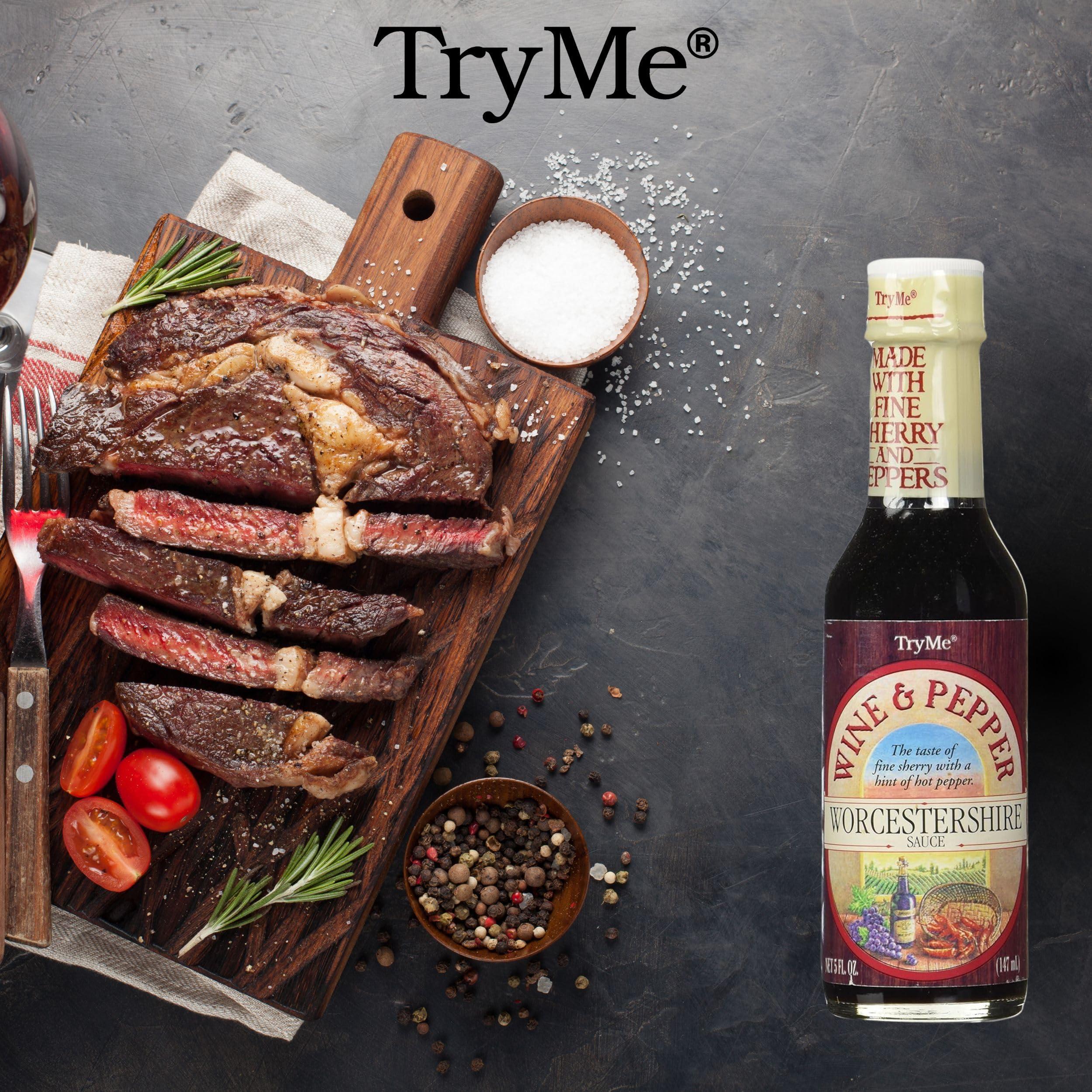 Try Me Try Me Wine and Pepper Worcestershire Sauce, 5oz Bottle (Pack of 1)