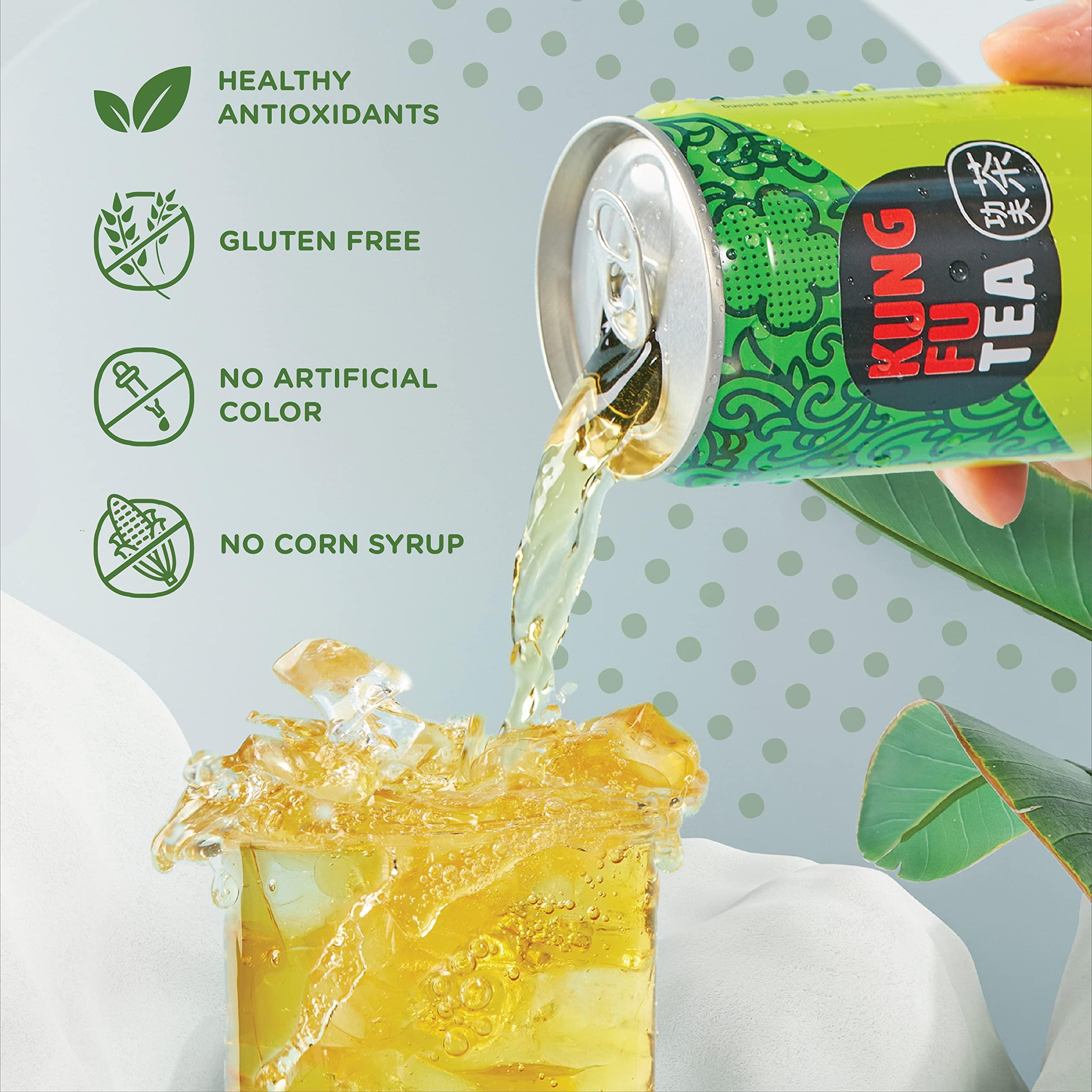 Kung Fu Tea Kung Fu Tea Canned Green Tea – Lightly Sweetened Green Tea in a Can, Ready to Drink – All Natural, Premium Iced Tea – 10.8 oz Cans, Pack of 6