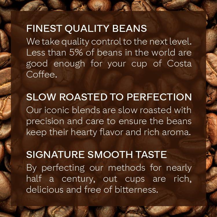 Costa Costa Coffee Whole Bean Coffee, Signature Blend Medium Roast, 12oz, Rainforest Alliance Certified
