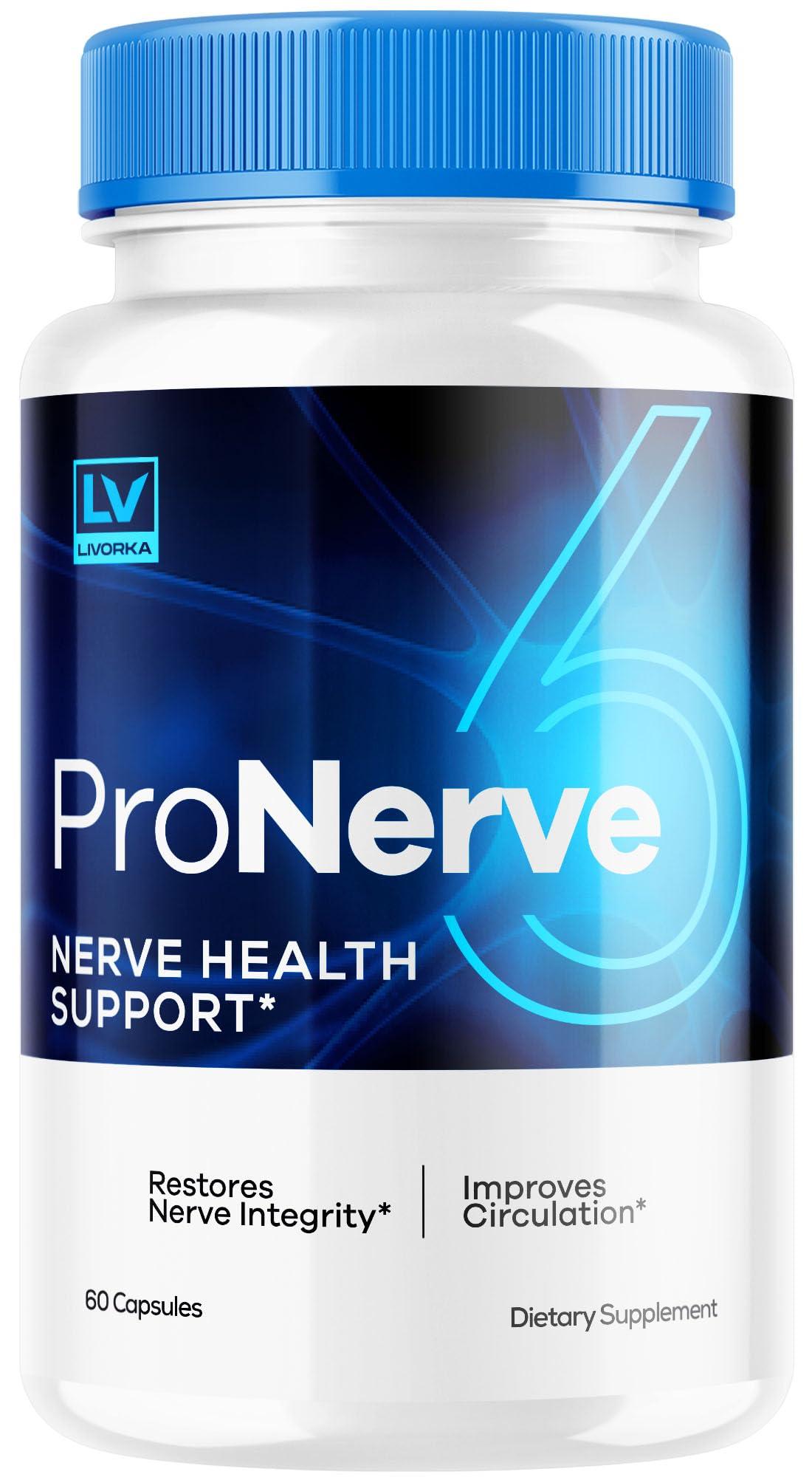LIVORKA Pronerve 6, Pronerve6 Capsules, Pronerve 6 Reviews, Pronerve 6 Nerve Health Support, Pro Nerve 6 Pills, Pro Nerve6, Pronerve 6 Advanced Formula Capsules, 60 Capsules for 1 Month