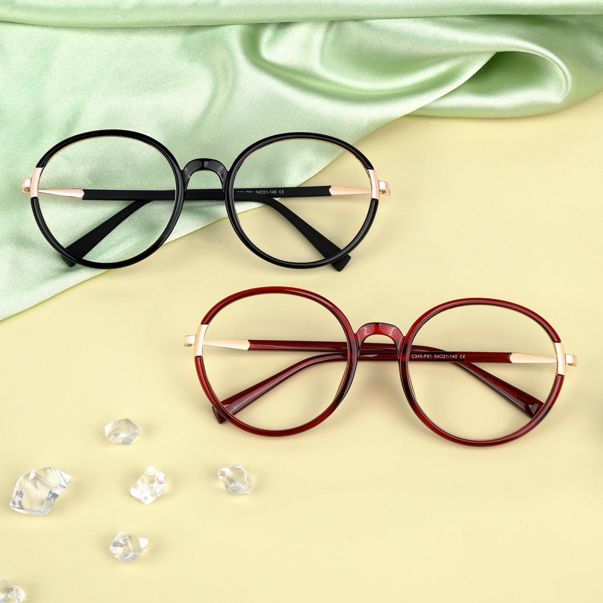 Zeelool Zeelool Readers TR90 Round Reading Glasses with Standard Anti-Reflective Coating for Women Men ZJGT616104-02Red1.75