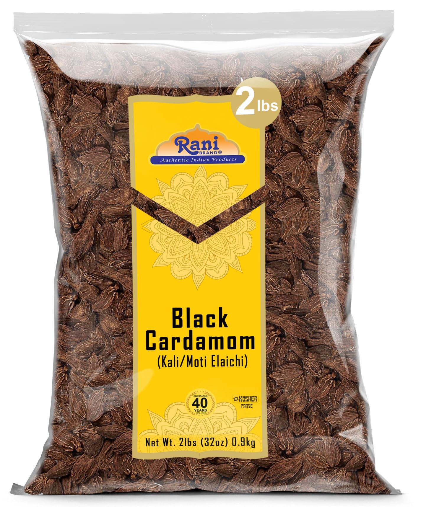 Rani Brand Authentic Indian Products Rani Black Cardamom Pods (Kali Elachi) Whole Indian Spice 32oz (2lbs) 908g Bulk ~ All Natural | Vegan | Gluten Friendly | NON-GMO | Kosher | Indian Origin