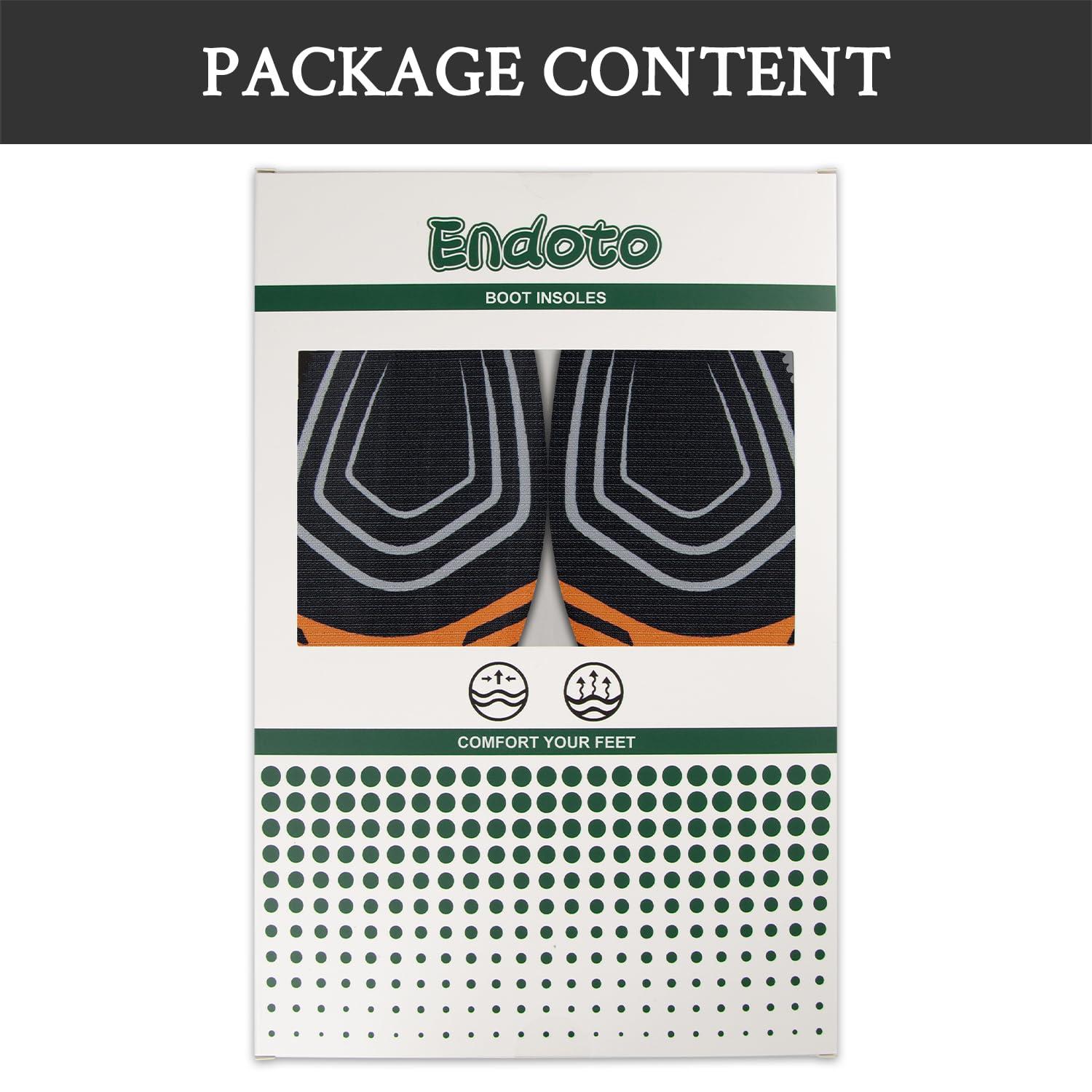 Endoto Endoto Square Toe Boot Insoles for Ariat Men\'s Shoes Replacement, Footwear Inserts Comfort & Foot Pain Relief(Size:M10.5-EU44)