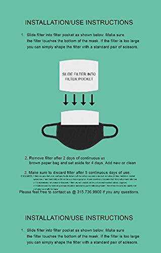 Kover Kover HEPA-11 Filters for Mask Inserts | Melt Blown Polypropylene | Certified Safe Material for Human Contact | Made in USA | Carbon and Fiberglass Free | 5 in by 4 in | Can be Trimmed | Washable