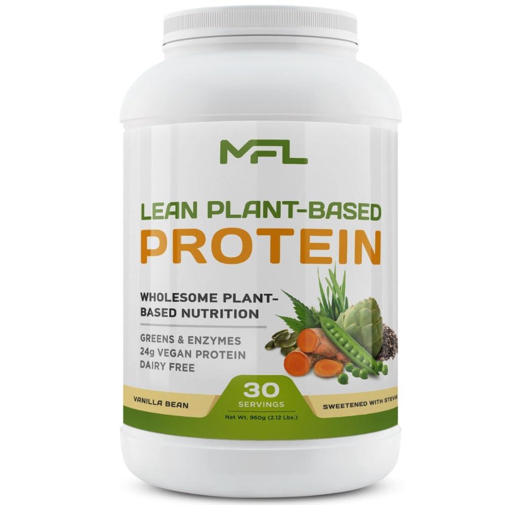 MUSCLE FOOD LABS MUSCLE FOOD LABS MFL Vegan, Plant-Based Protein Powder l Gluten Free l Non Dairy l Non GMO l Lactose Free lKeto-Friendly |2.12 lbs (Vanilla Bean)