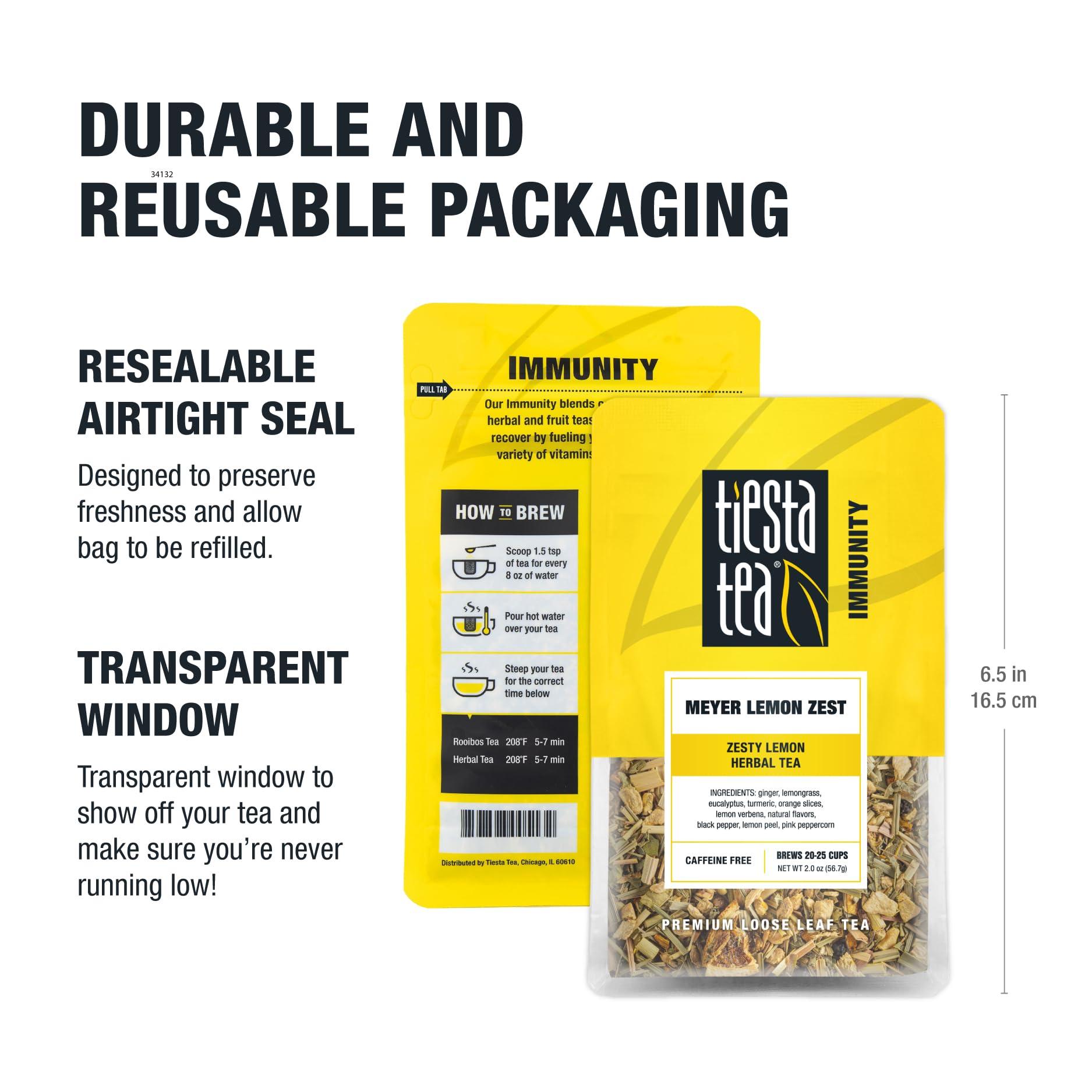 Tiesta Tea Tiesta Tea - Meyer Lemon Zest | Zesty Lemon Herbal Tea | Premium Loose Leaf Tea Blend | Caffeine Free Herbal Tea | Make Hot or Iced & Up to 25 Cups - 2 oz Resealable Pouch