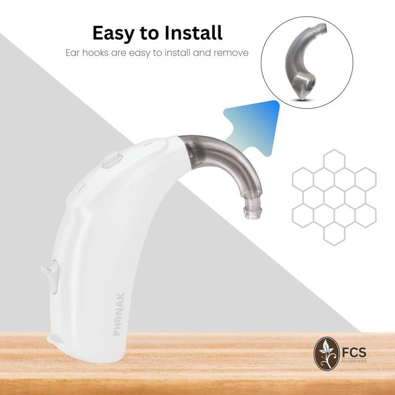 FCS FCS Hearing Devices Ear Hook for Siemens Signia Lotus Fun SP BTE- Replacement Accessories | Hearing Devices | Easy Install | Durable ABS | Anti-Howling Ear Hook