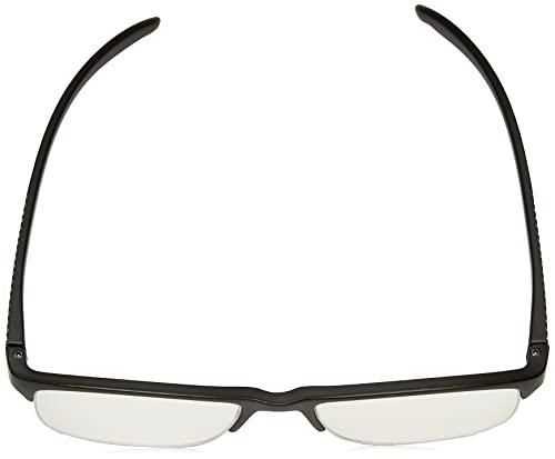 Foster Grant Foster Grant Men's Paolo Square Reading Glasses, Black/Transparent, 59 mm + 2