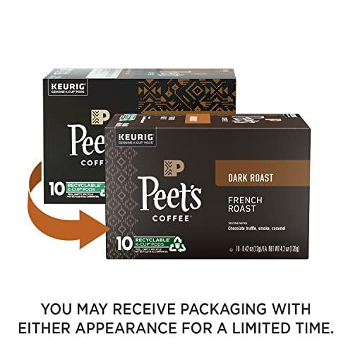 Peet's Coffee Peet's Coffee, Dark Roast K-Cup Pods for Keurig Brewers - French Roast 10 Count (1 Box of 10 K-Cup Pods)