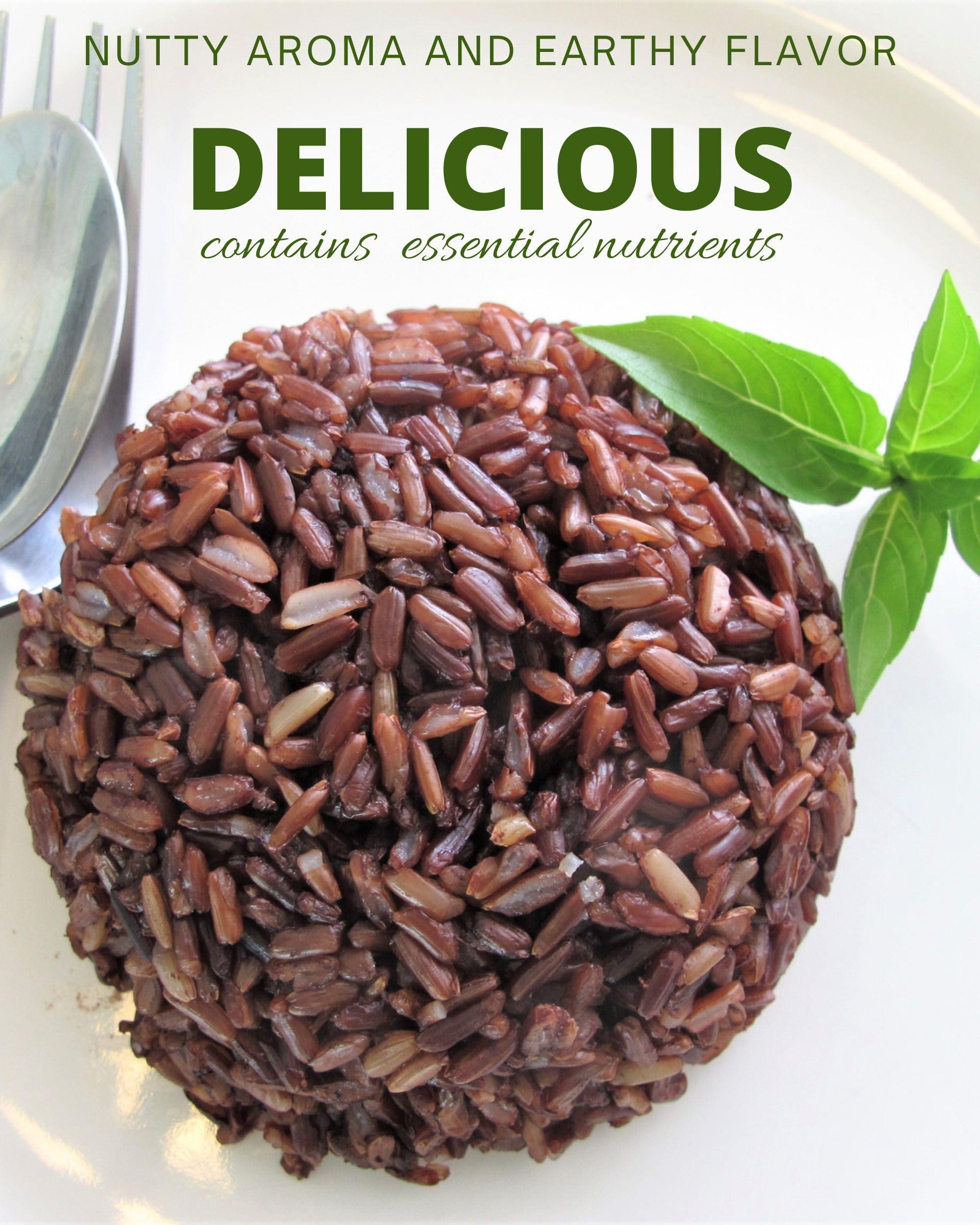 Blue Orchid Organic Organic Thai Red Jasmine Rice - Gluten Free - Preservative Free - Small Lot Farmed from Thailand - 2 LB