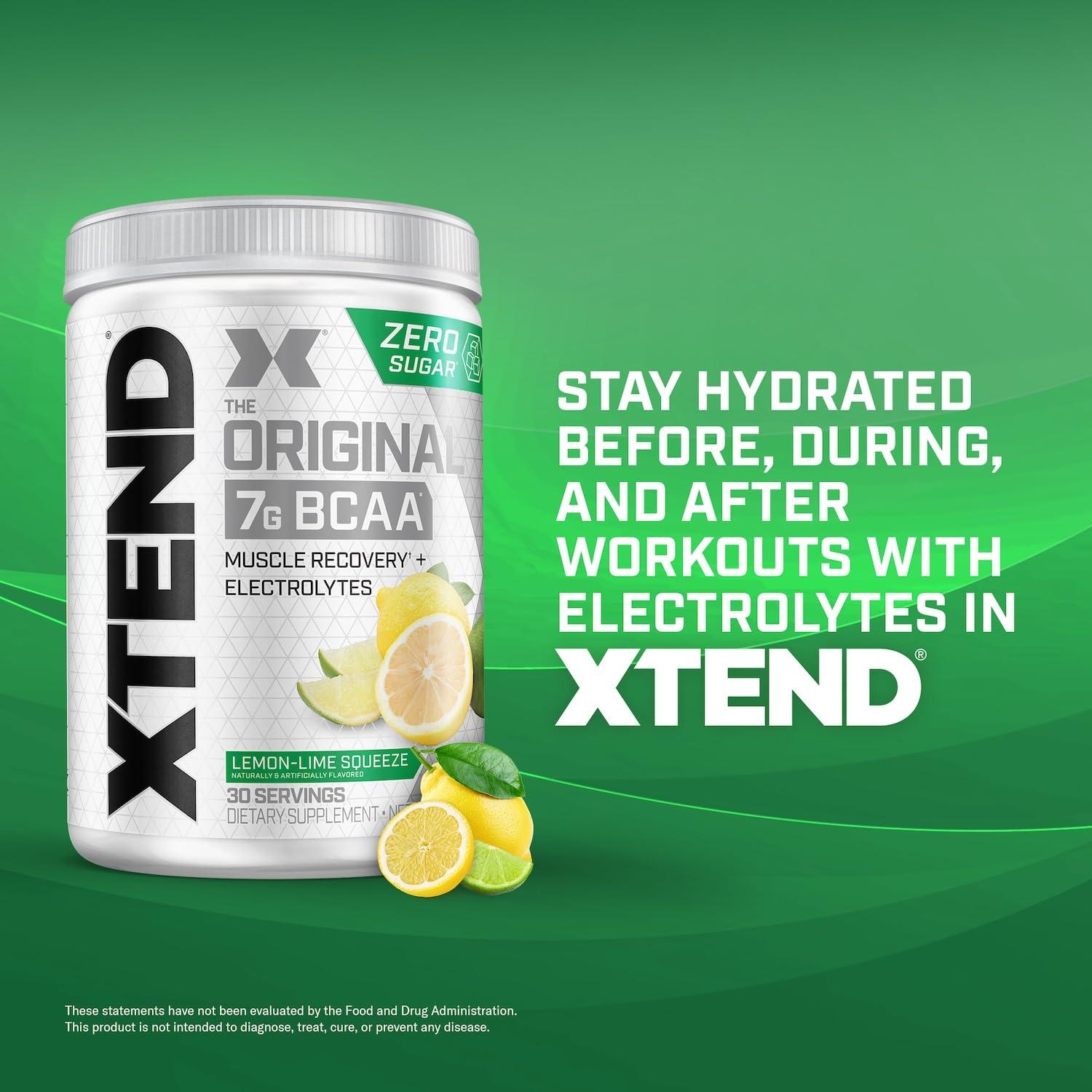 Xtend Xtend XTEND Original BCAA Powder 7g BCAA and 2.5g L-Glutamine, Sugar Free Post Workout Muscle Recovery Drink with Amino Acids for Men & Women, 30 Servings