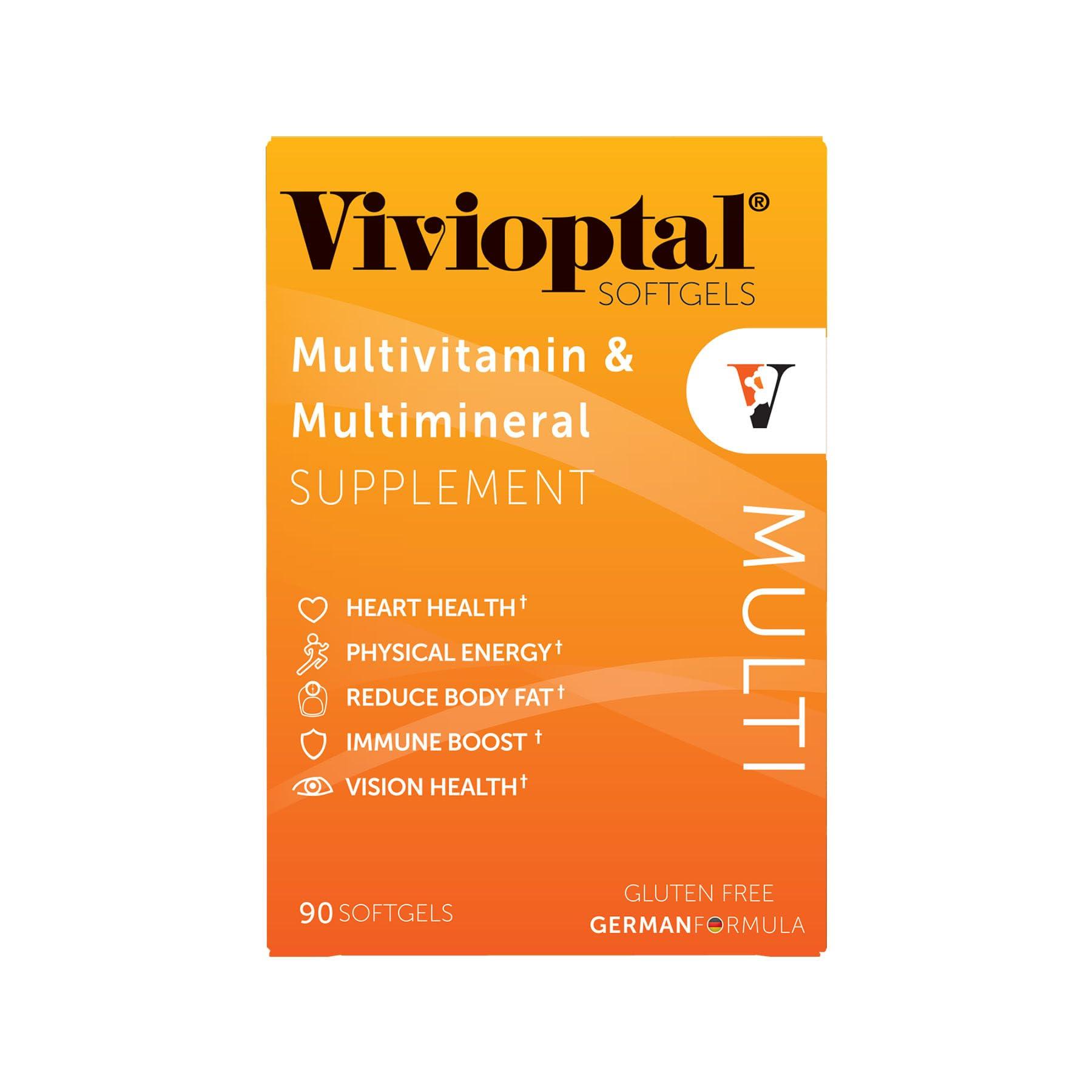 Vivioptal Vitamins Vivioptal Multi, 90 Softgels (1 Year Supply), Multivitamin & Multimineral, Gluten Free, German Formula