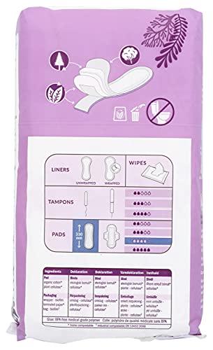NATRACARE Natracare Natural Traditional Style Night Time Maxi Pads, Individually Wrapped, Without Wings in Plant-Based Bag (1 Pack, 10 Pads Total)