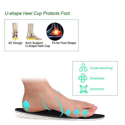 Sonew Invisible Height Increase Insoles, 3Sizes Sport Shock Absorbing Breathable Heel Lift Insert Shoes Pad for Men and Women (Black)(3CM)