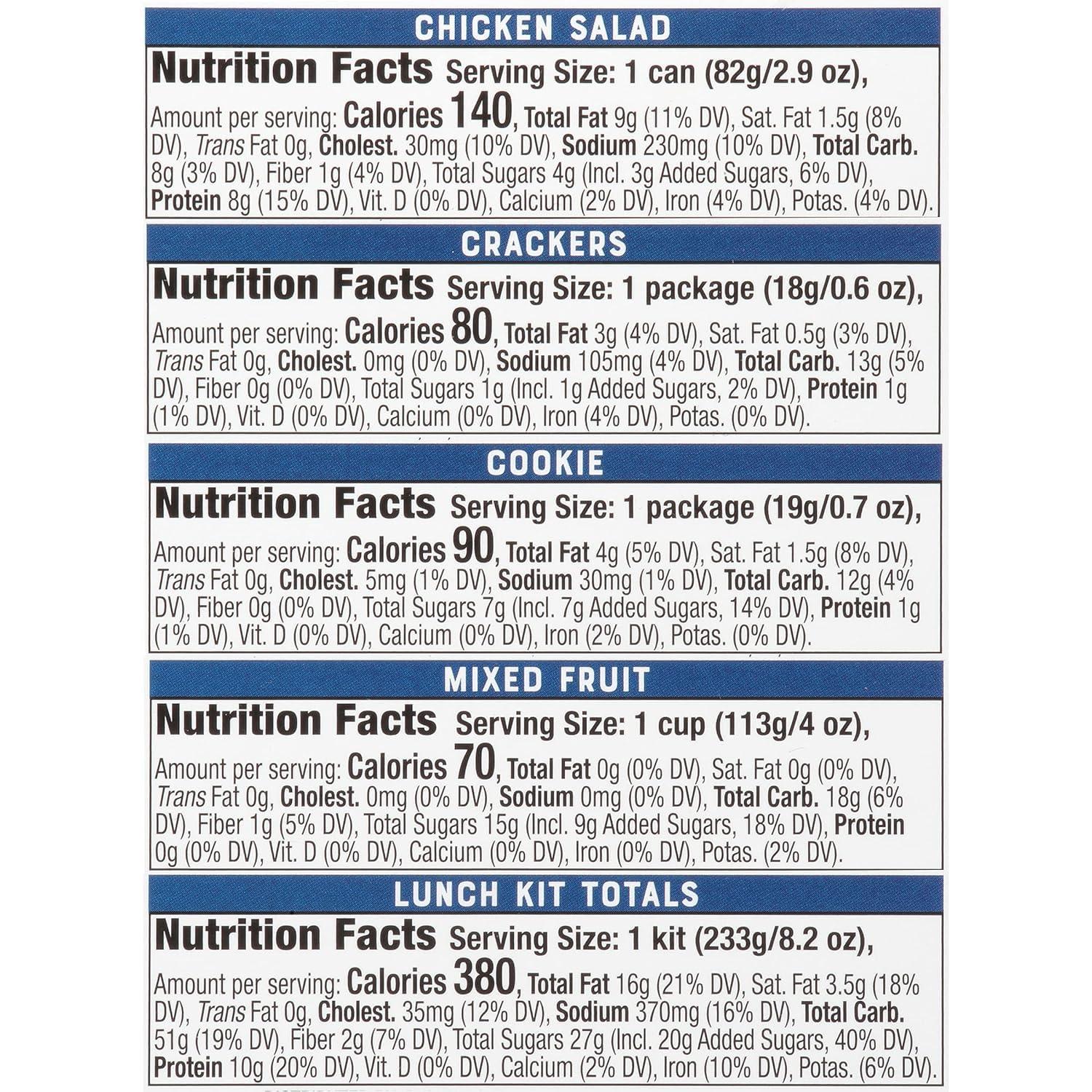 Bumble Bee Bumble Bee Lunch On The Run Chicken Salad with Crackers Kit, 8.2 oz - Ready to Eat, Includes Crackers, Cookie & Mixed Fruit - Shelf Stable & Convenient Source of Protein
