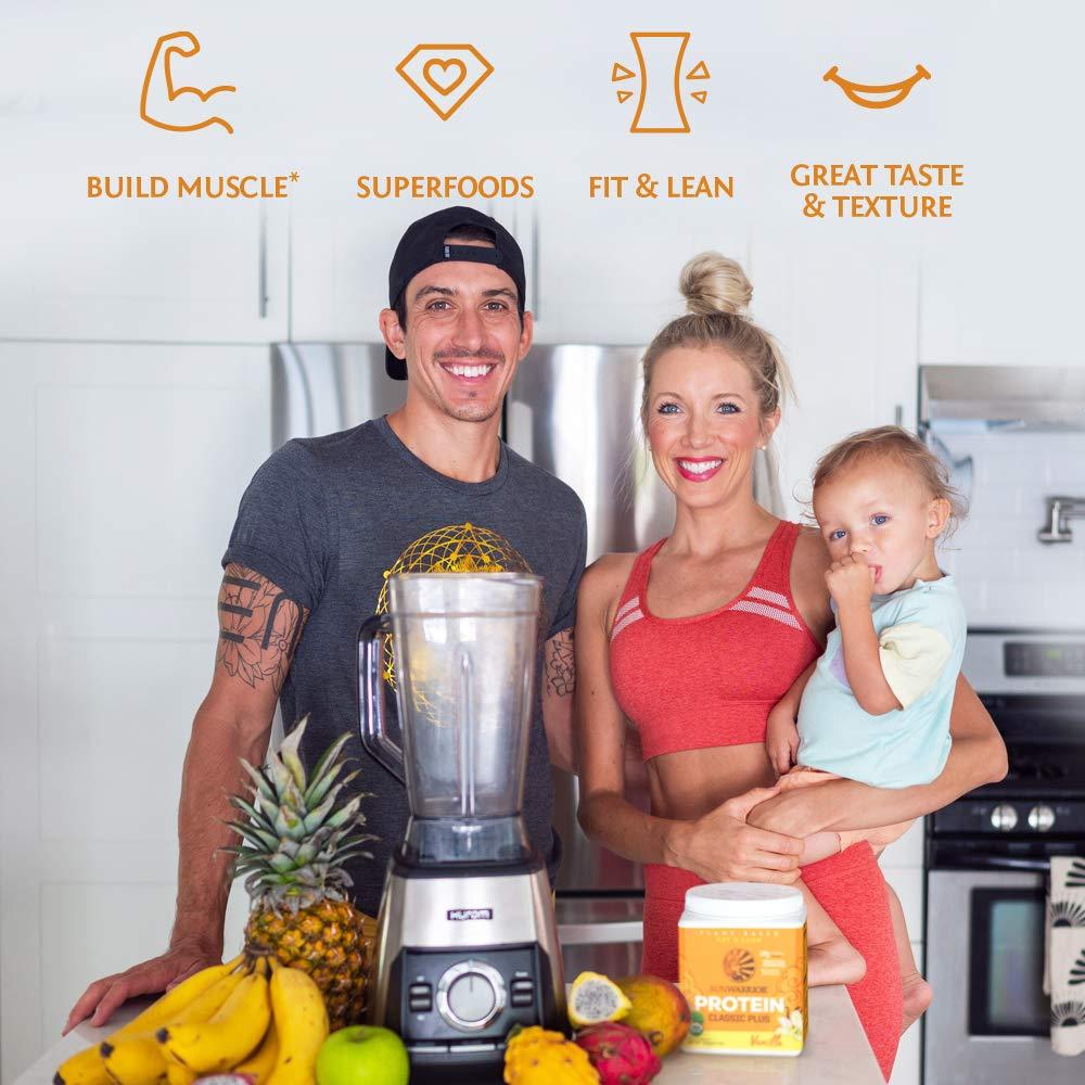 Sunwarrior Sunwarrior Vegan Organic Protein Powder Plant-Based | 5 Superfood Quinoa Chia Seed Soy Free Dairy Free Gluten Free Synthetic Free Non-GMO | Chocolate 15 Servings | Classic Plus