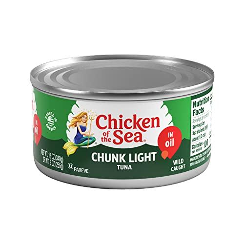 Chicken of the Sea Chicken of the Sea Chunk Light Tuna in Oil, Wild Caught Tuna, 12-Ounce Cans (Pack of 12)