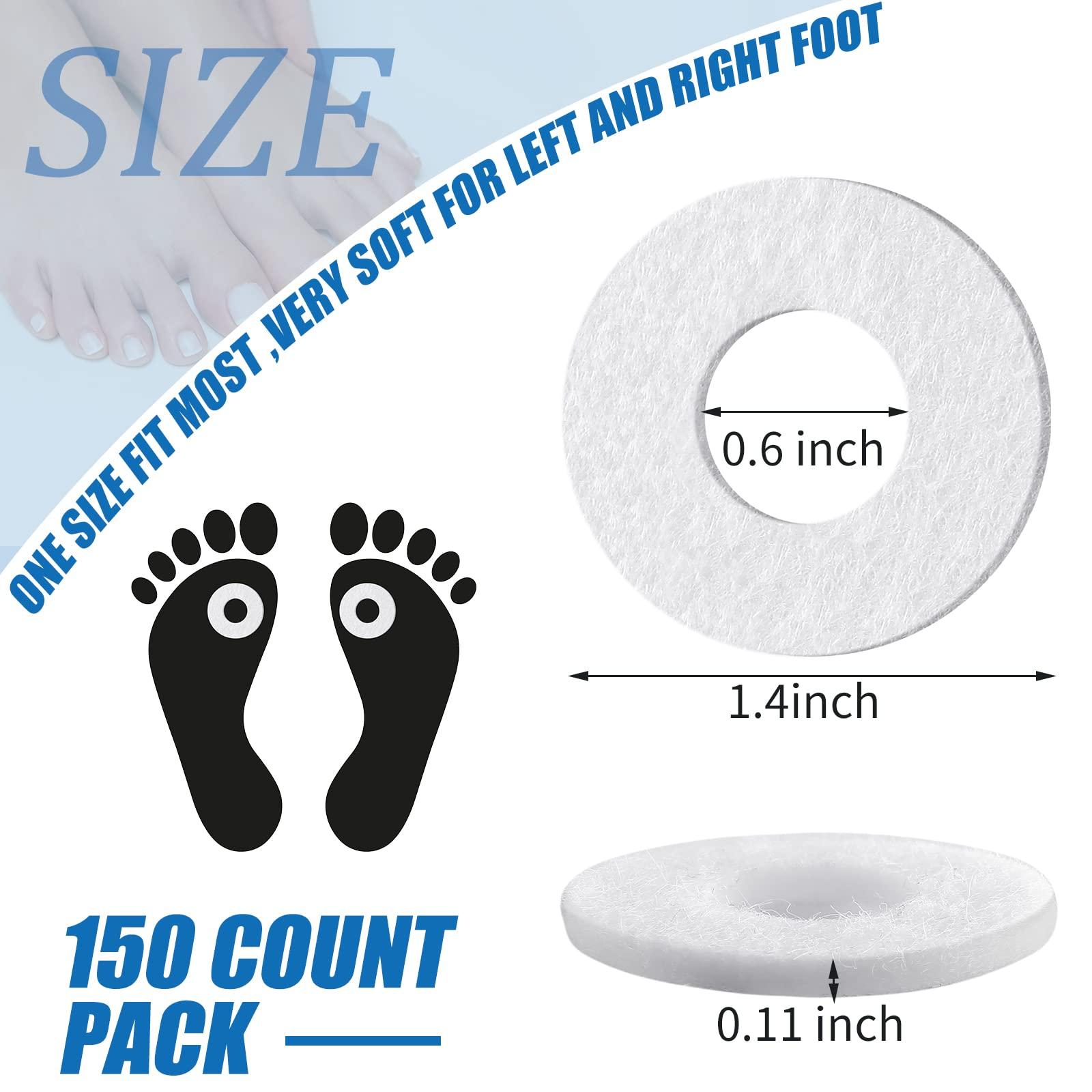 Nuanchu Nuanchu 150 Pcs Callus Cushions Callus Pads for Bottom of Foot Round Corn Cushions Pads for Feet Soft Adhesive Felt Corn Pads for Ball and Side of Foot, Pain Relief from Shoe