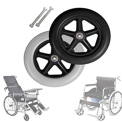 HBCH HBCH Universal Caster A Pair of Manual Wheelchair Front Wheel 6 Inch 7 Inch 8 Inch Solid Walker Replacement Wheels Front Small Tire - Front Wheelchair Caster with Bearing - Anti-Slip