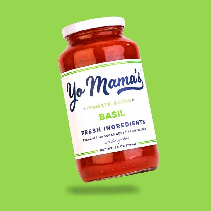 Yo Mama’s Foods Yo Mama\'s Foods Keto Tomato Basil Pasta and Spaghetti Sauce - Pack of (3) - No Sugar Added, Low Carb, Low Sodium, Vegan, Gluten Free, Paleo Friendly, and Made with Whole, Non-GMO Tomatoes