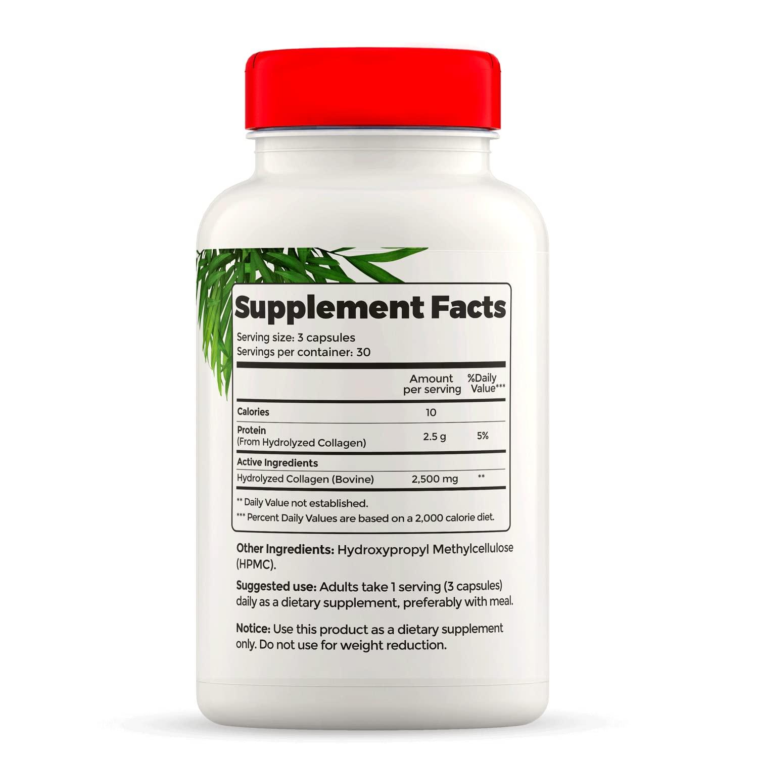 Full Life Full Life Hydrolyzed Collagen and Echinacea Capsules - Dietary Supplements - Bovine Collagen Pills for Women and Men - Echinacea Purpurea Extract, Gluten-Free - 90 Veggie Capsules Each