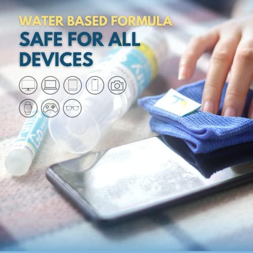Tech Armor Tech Armor Screen Cleaner Kit [3.4oz +0.8oz] - Best for Smartphones, iPhones, iPads, Eyeglasses, e-Readers, Laptops, TV Screens and Monitors Includes 3 Premium Microfiber Cloths