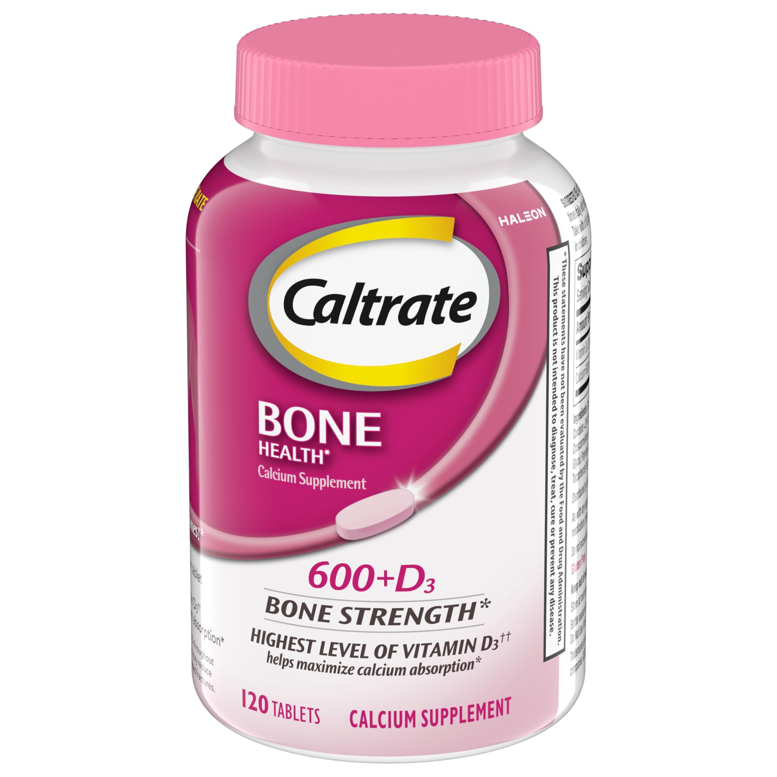 Caltrate Caltrate 600 Plus D3 Calcium and Vitamin D Supplement Tablets, Bone Health Supplements for Adults - 120 Count