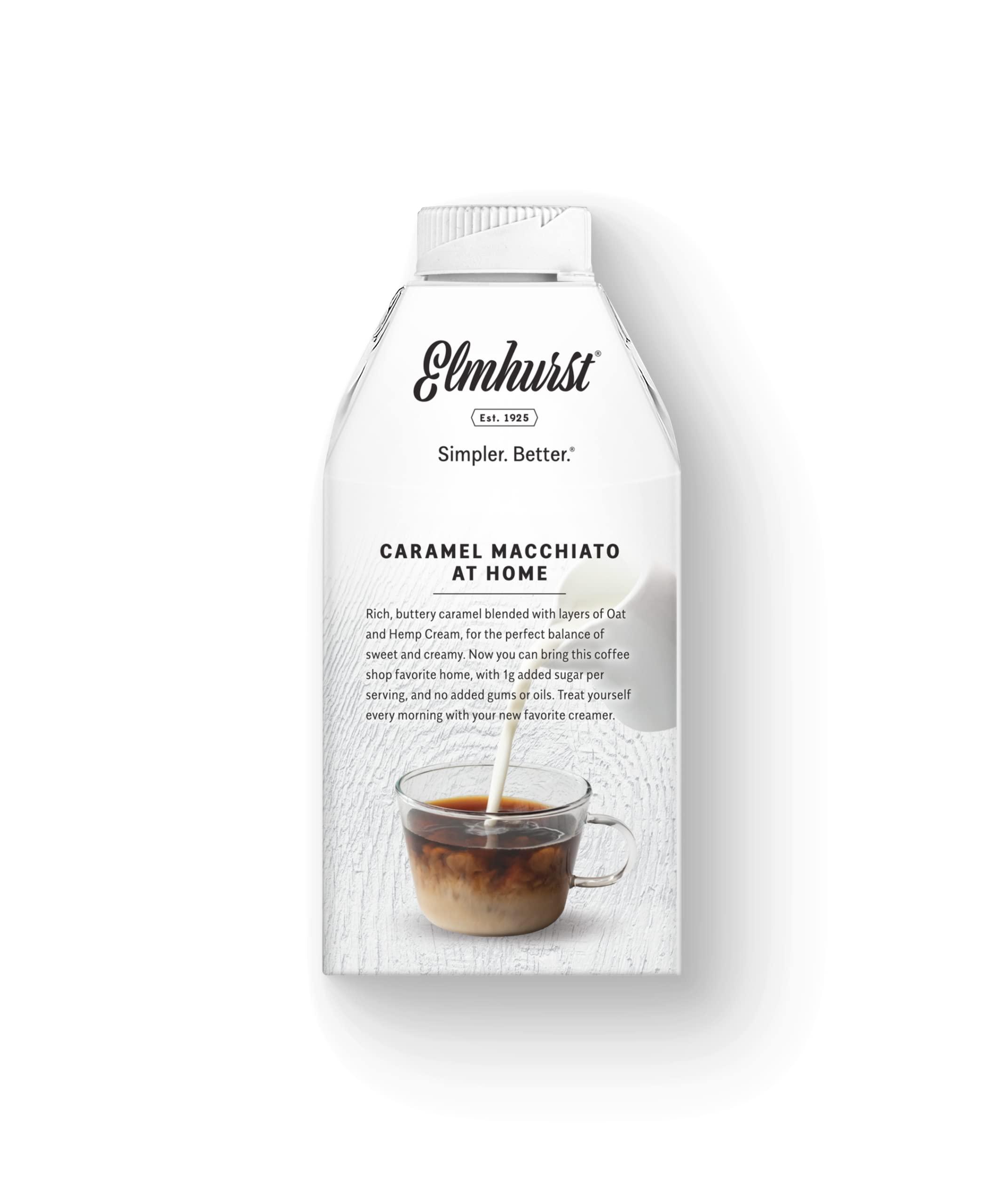 Elmhurst Elmhurst 1925 Caramel Macchiato Oat Creamer, Plant-Based, Vegan, 16 Ounce (Pack of 6)