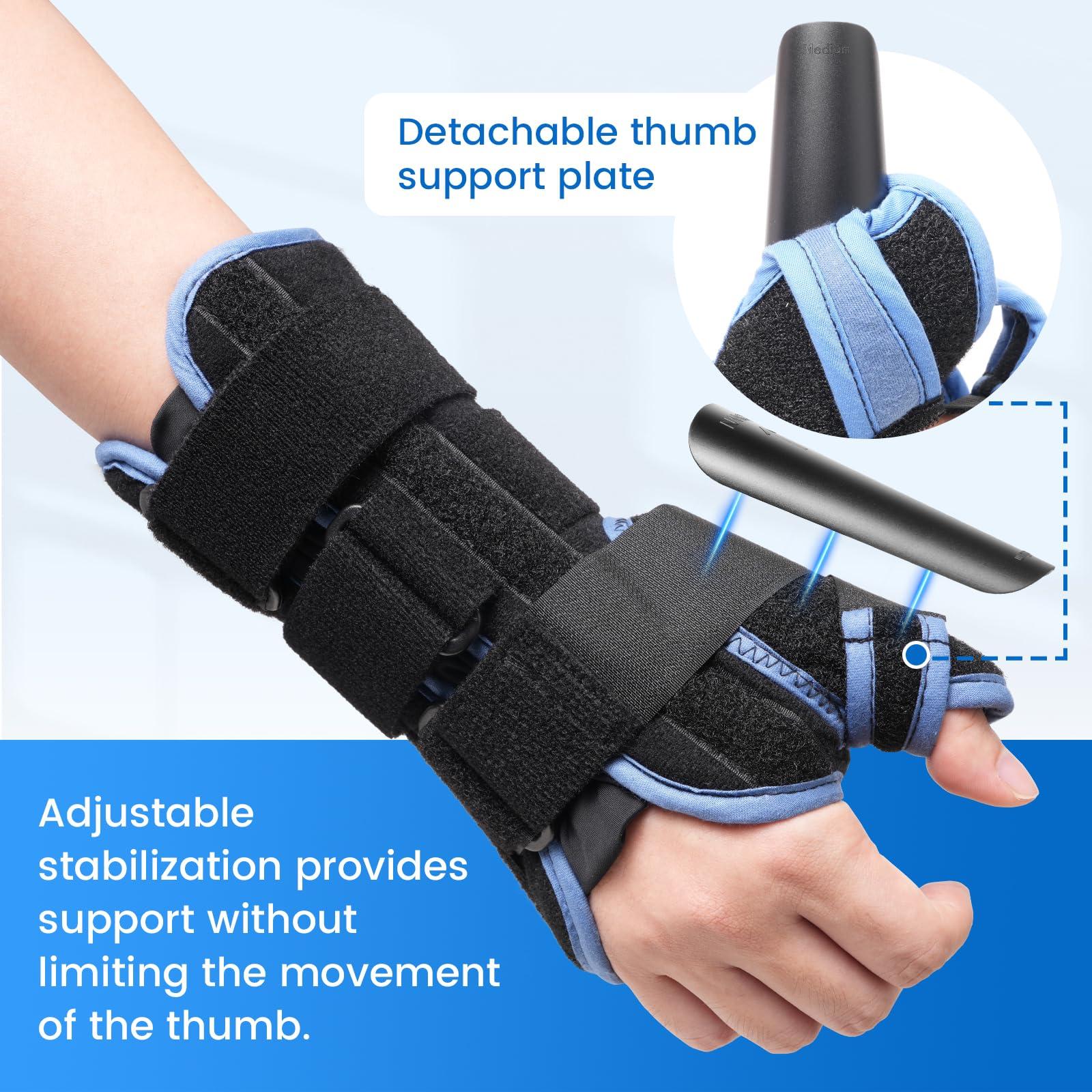 Velpeau Velpeau Carpal Tunnel Wrist Brace with Thumb Stabilizer Night Support, Completely Stabilizes Wrist Thumb Joint, Pain Relief for Tendonitis, De Quervain\'s Tenosynovitis, Arthritis (Reg, Left Hand, M)
