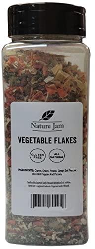 Naturejam Vegetable Soup Blend Dried Dehydrated Vegetable Flakes 10 oz Reclosable Bottle To Make Ramen Noodle Soup