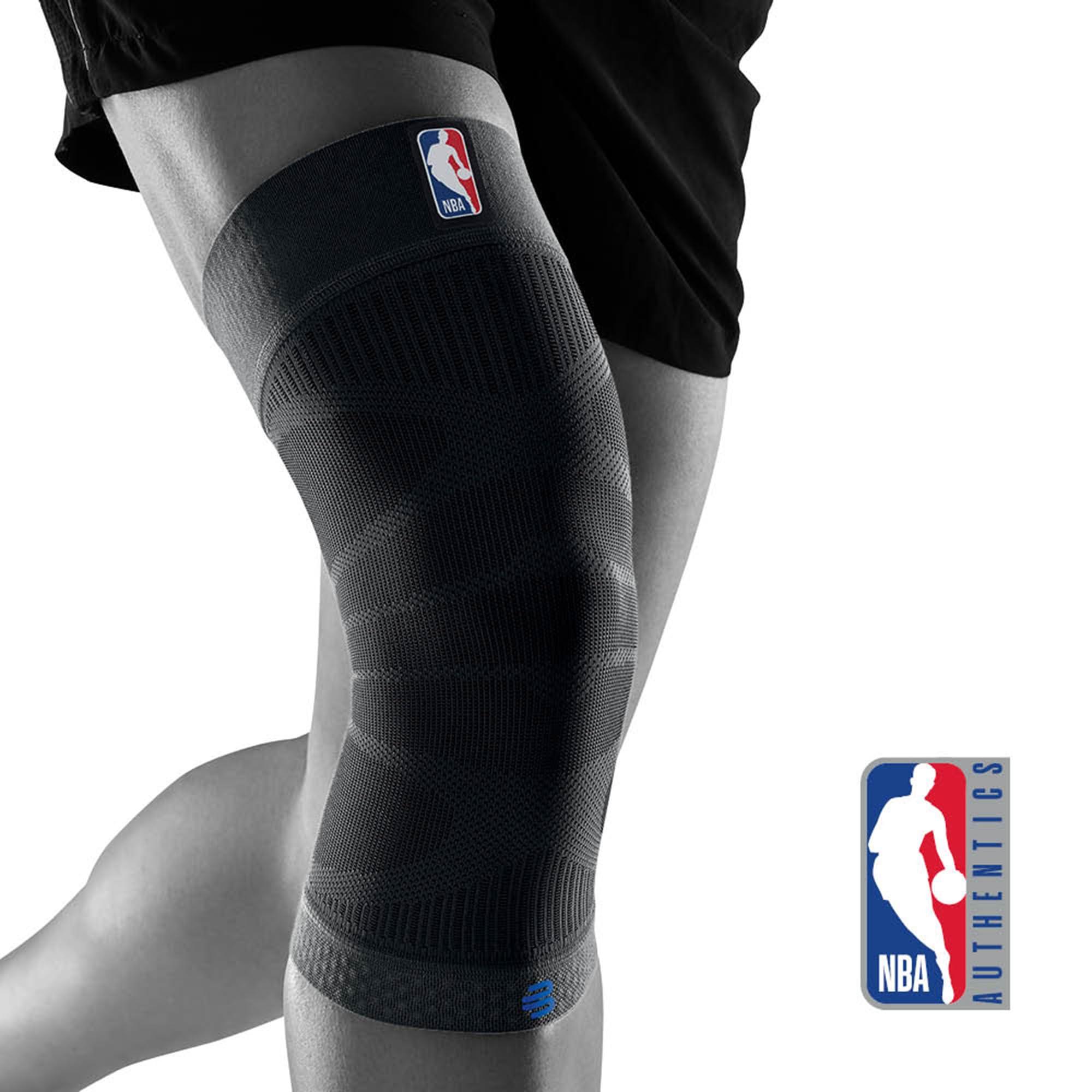 Bauerfeind Bauerfeind Sports Compression Knee Support NBA - Lightweight Design with Gripping Zones for Basketball Knee Pain Relief & Performance with Team Designs (Black, S)