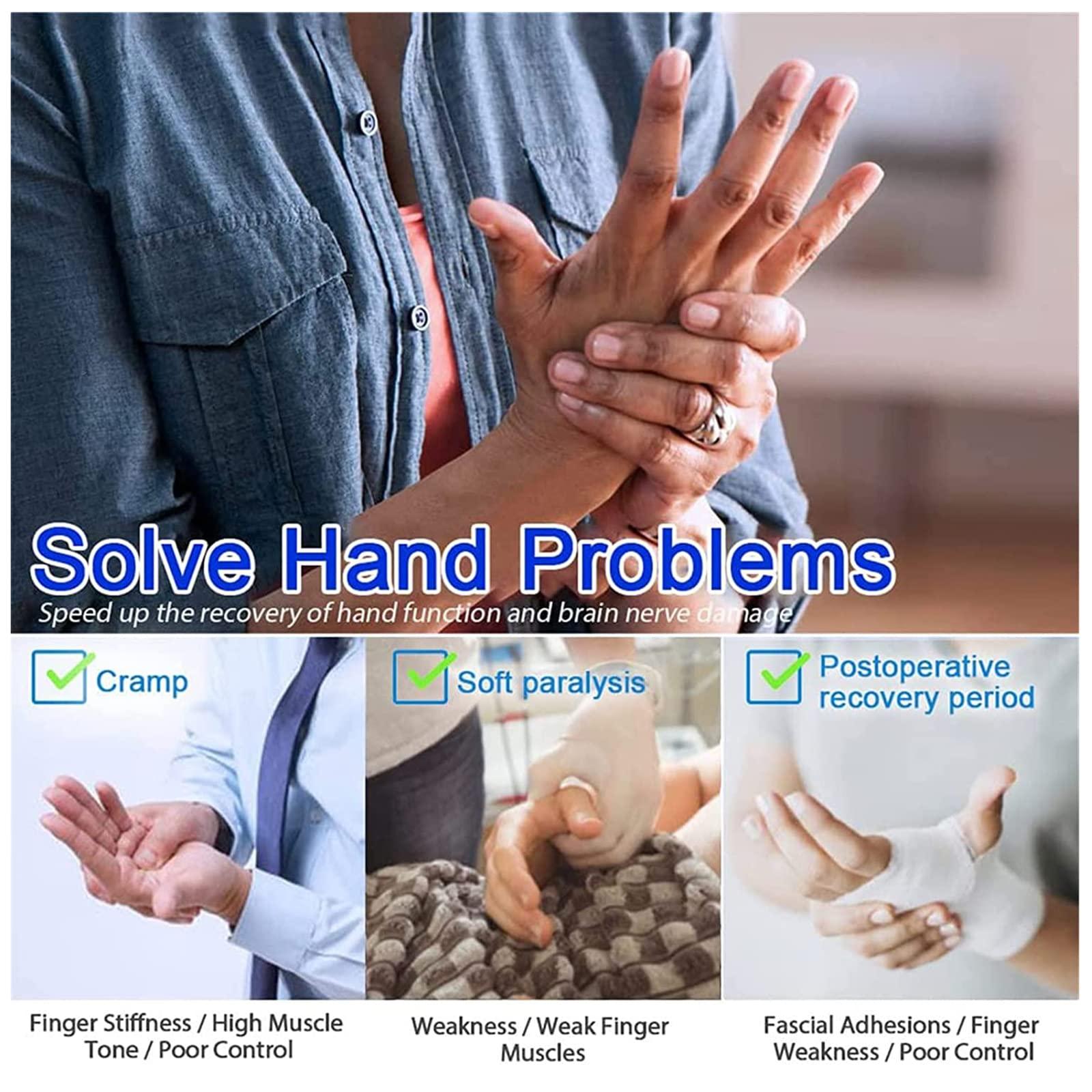 Susisang Both Hands Rehabilitation Robot Gloves Electric Glove Finger Orthoses Soft Resting Hand Splint for Flexion Contracture LCD Touch Screen/Timing/Intensity Can Be Adjusted (M)