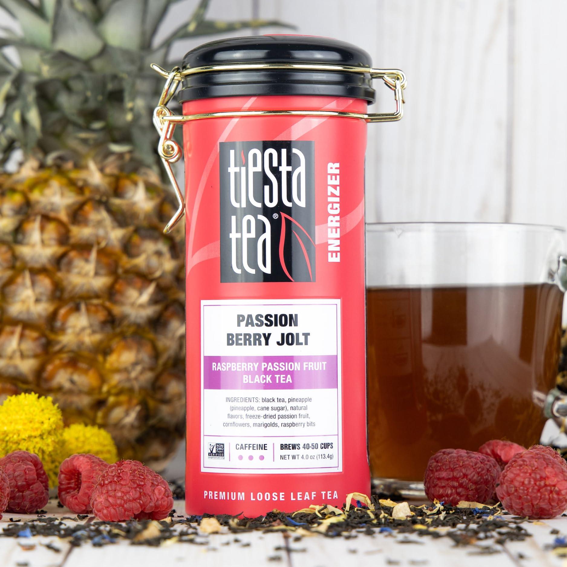 Tiesta Tea Tiesta Tea - Passion Berry Jolt, Raspberry Passion Fruit Black Tea, Premium Loose Leaf Tea Blends, Caffeinated Black Tea, Make Hot or Iced Tea & Brews Up to 50 Cups - 4oz Refillable Tin (Pack of 6)
