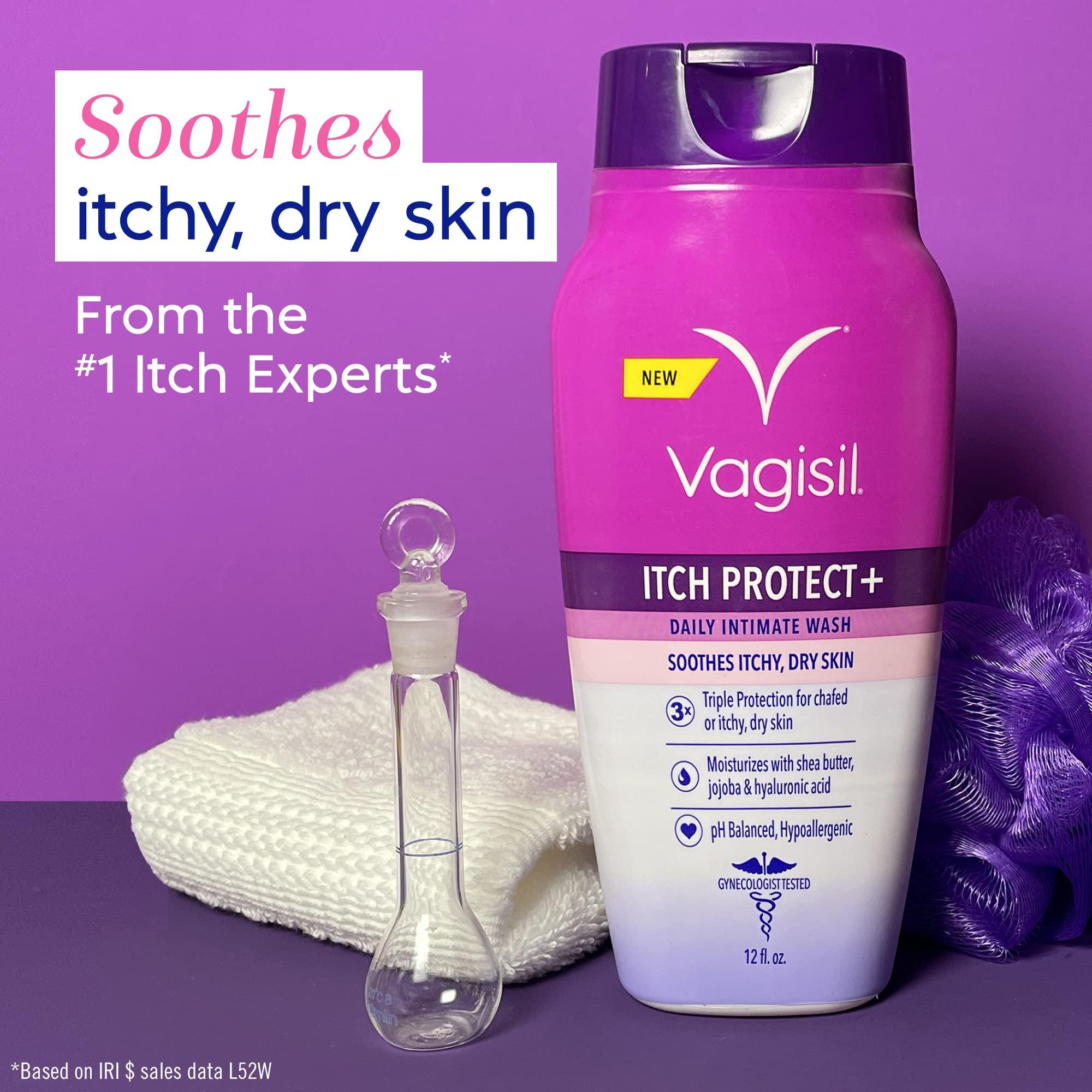 Vagisil Vagisil Feminine Wash for Intimate Area Hygiene and Itchy, Dry Skin, Itch Protect+ Crme Wash, pH Balanced and Gynecologist Tested, 12oz (Pack of 1)