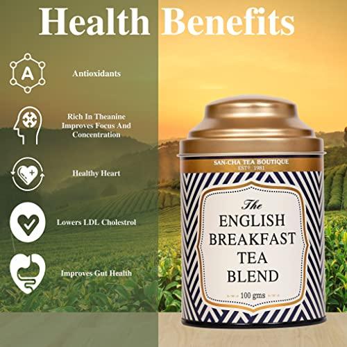 SAN-CHA SANCHA TEA BOUTIQUE, Assam English Breakfast Tea 200g (Set of 2) Assam Black Tea,Full Bodied Tea with Woody Notes, Tea Loose Leaf Assam. Malty Assam Tea