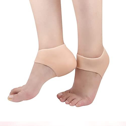 MXFDOKD Heel Pads,Gel Heel Protector Silicone Pads, Breathable Heel Protector, Heel Protector For Shoes, Silicone Heel Protector Socks, Heel Protector, Heel Pads Gel, Heel Cups for Fersenschmerzen,2Pairs