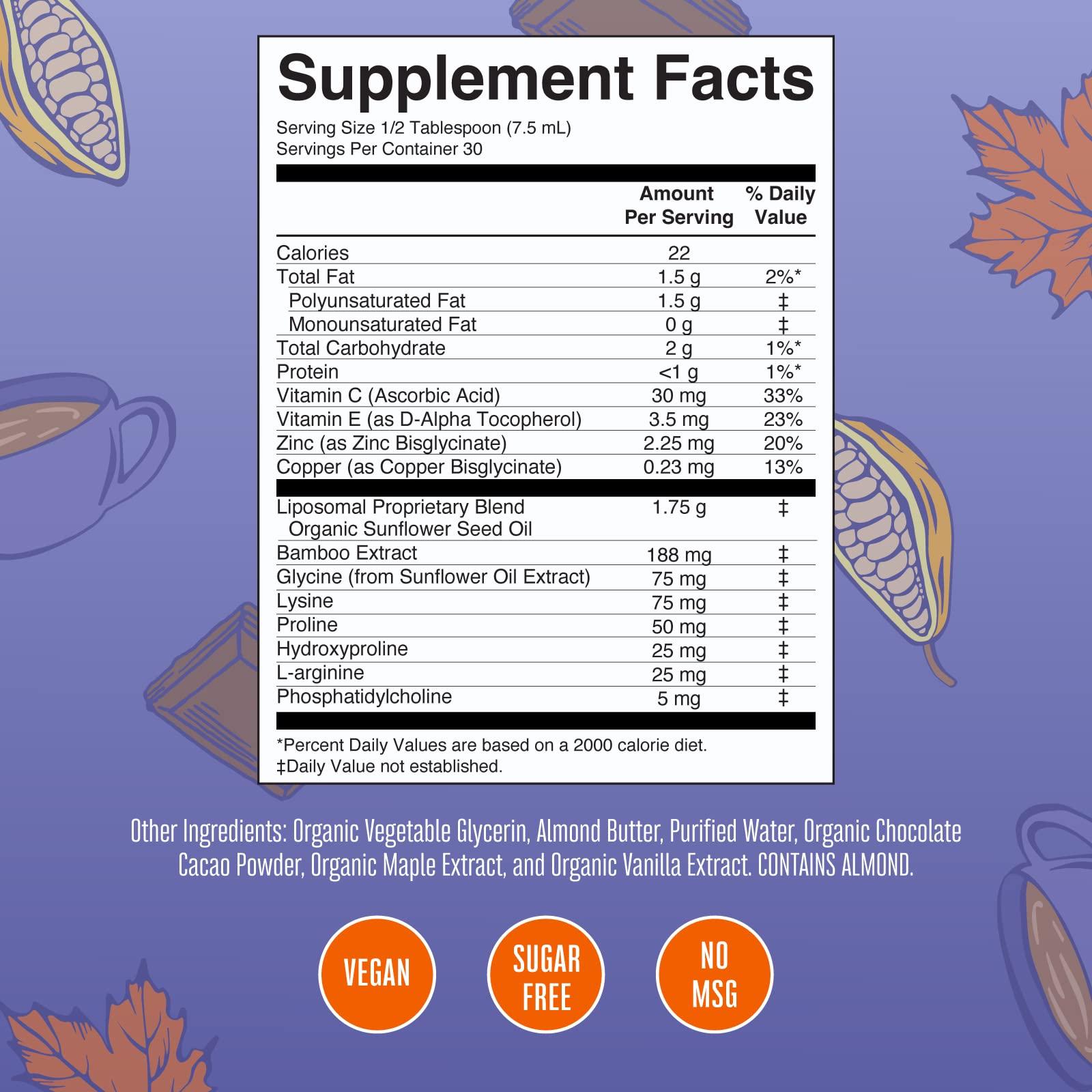 MaryRuth Organics MaryRuth Organics Collagen Booster Liposomal, Sugar Free, Liquid Collagen Booster with Vitamin C, Vitamin E, Zinc, Copper & Silica, Skin Care & Joint Support Supplement, Vegan, Non-GMO, 7.6 Fl Oz