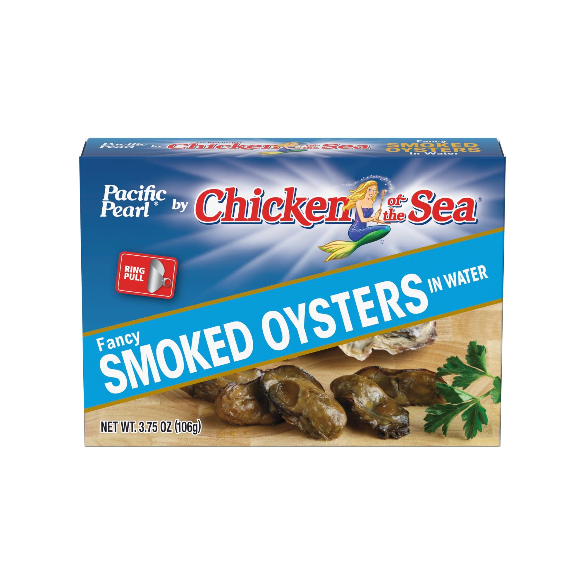 Pacific Pearl Pacific Pearl Fancy Smoked Oysters in Water 3.75 oz (Pack of 12)