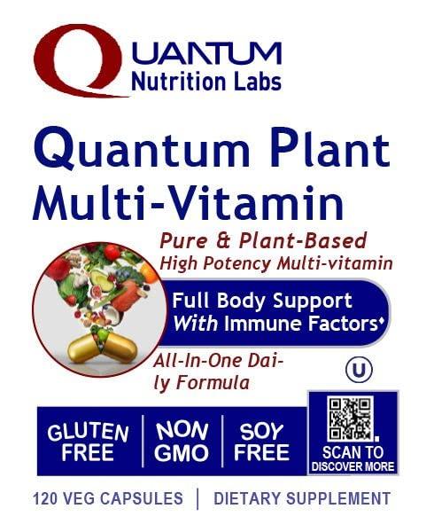 Quantum Nutrition Labs QNL Quantum Plant Multi-Vitamin - Complete Multivitamin - Immune Support for Adults - Natural Multivitamin for Men & Women - 120 Plant-Source Capsules