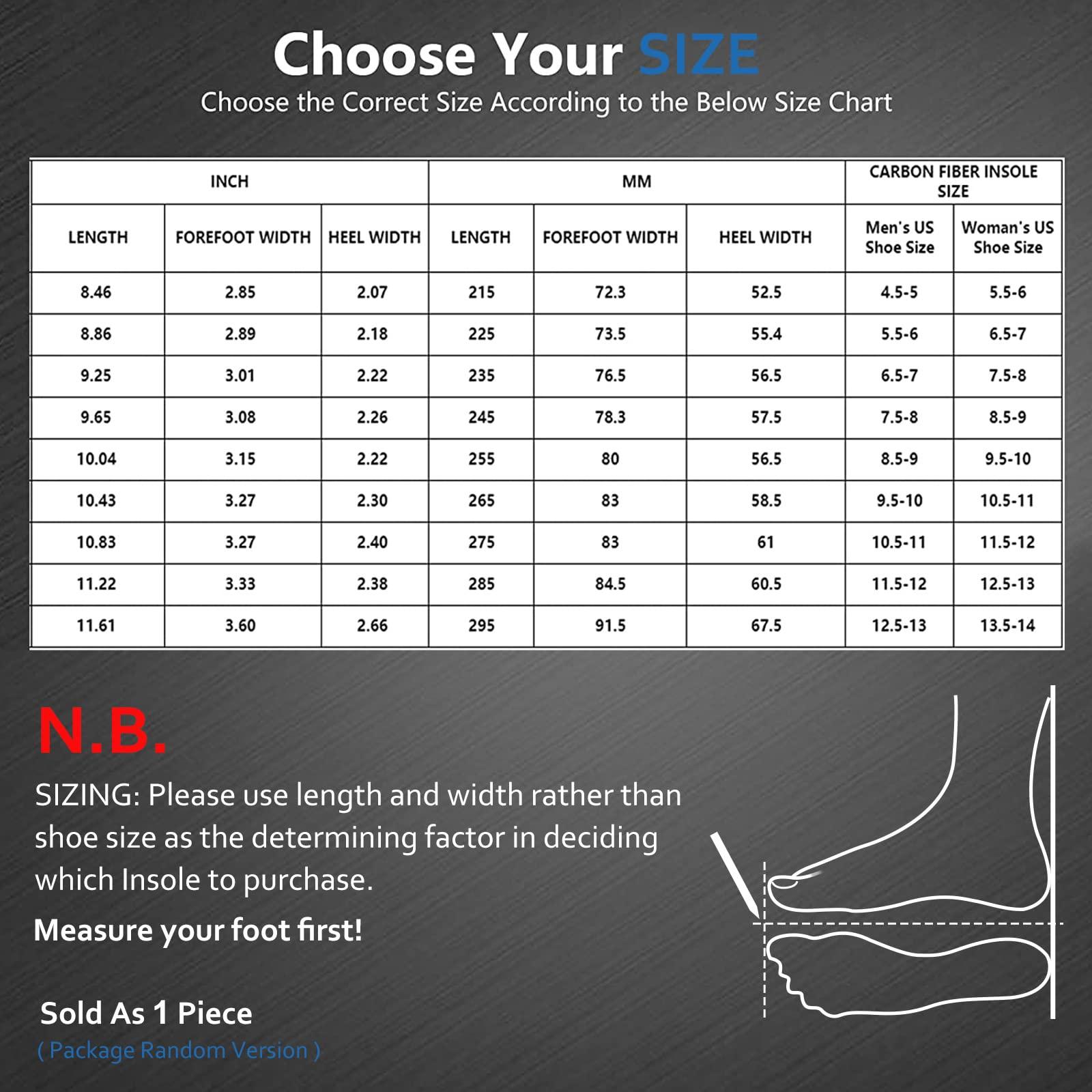 Docarbonfi Mortons Extension Orthotic,Recovery Carbon Fiber Insole,Very Rigid Foot Support Insert for Morton\'s Toe, Turf Toe, Arthritis, Hallux Rigidus, Broken Big Toe and Forefoot Pain,1Piece (265mm)